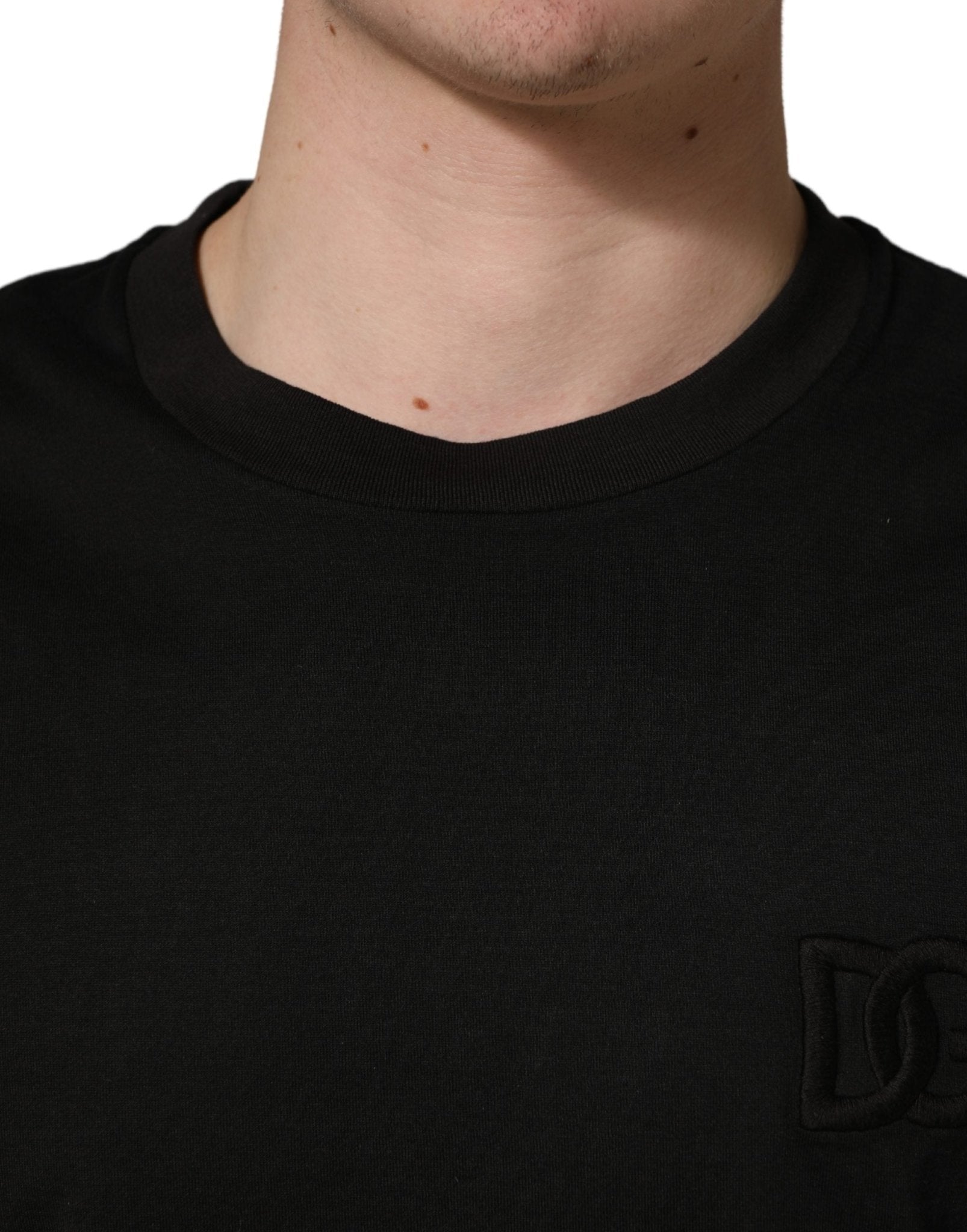 Dolce & Gabbana Black Cotton Short Sleeves Crew Neck T-shirt - RIMODA