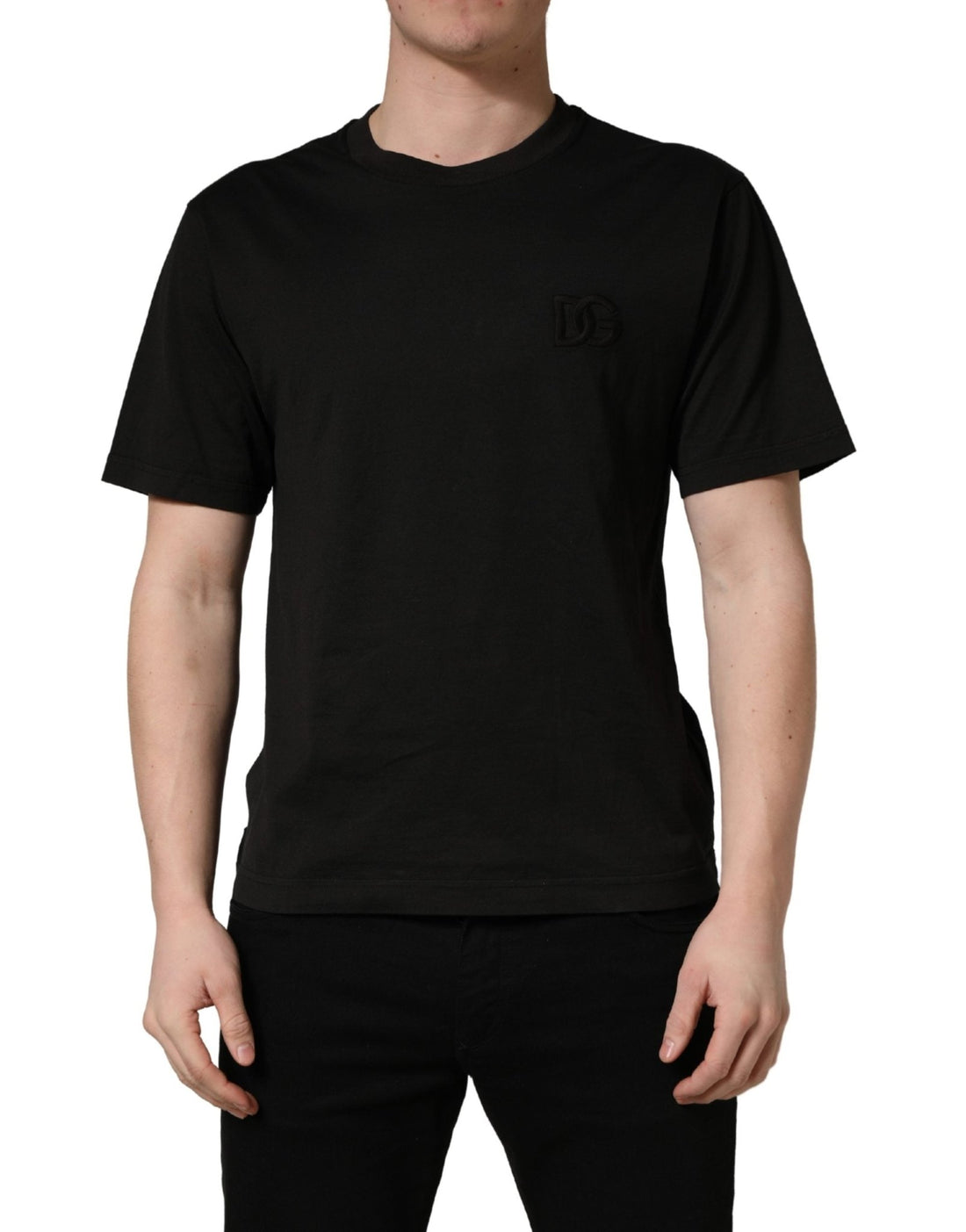 Dolce & Gabbana Black Cotton Short Sleeves Crew Neck T-shirt - RIMODA