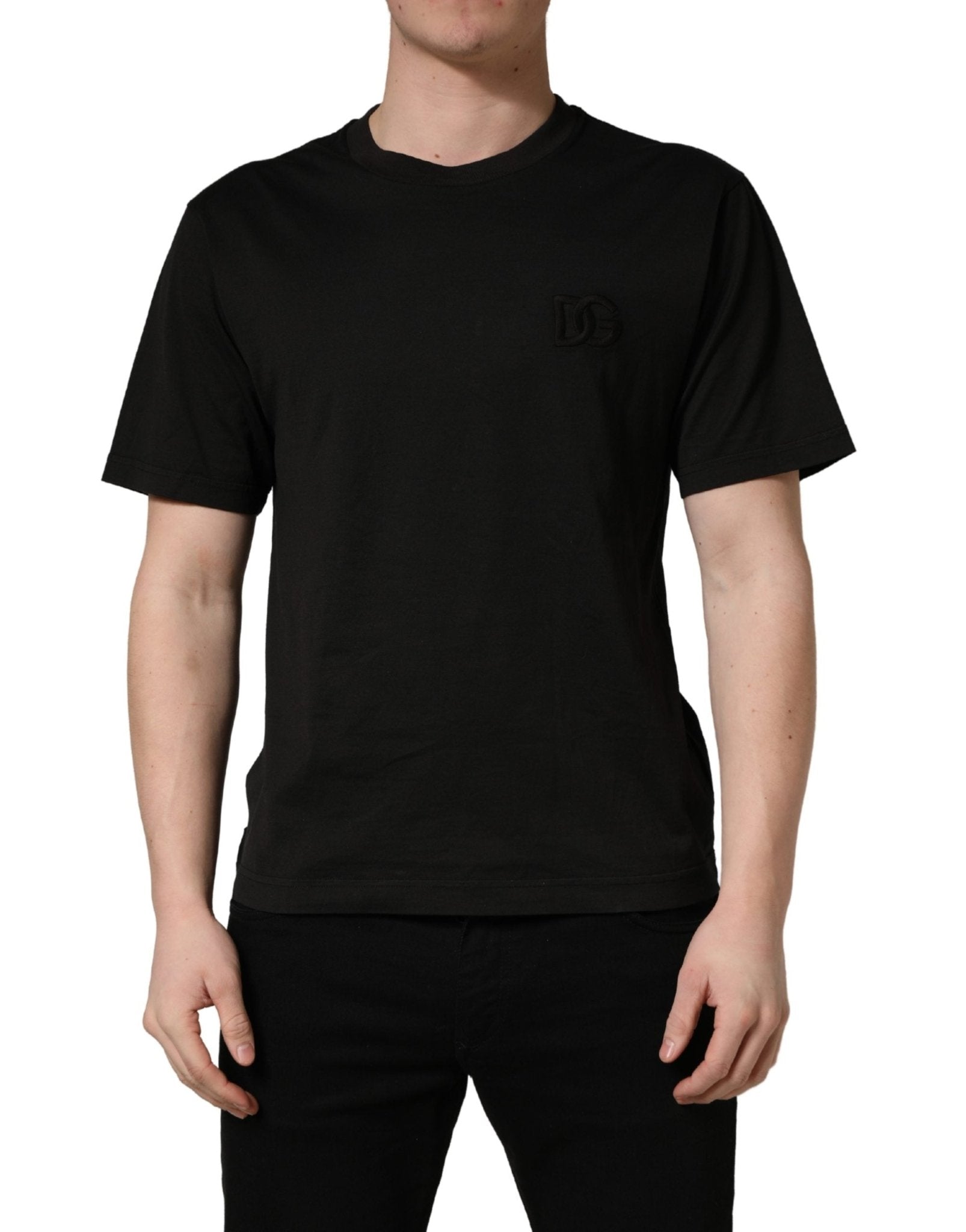Dolce & Gabbana Black Cotton Short Sleeves Crew Neck T-shirt - RIMODA