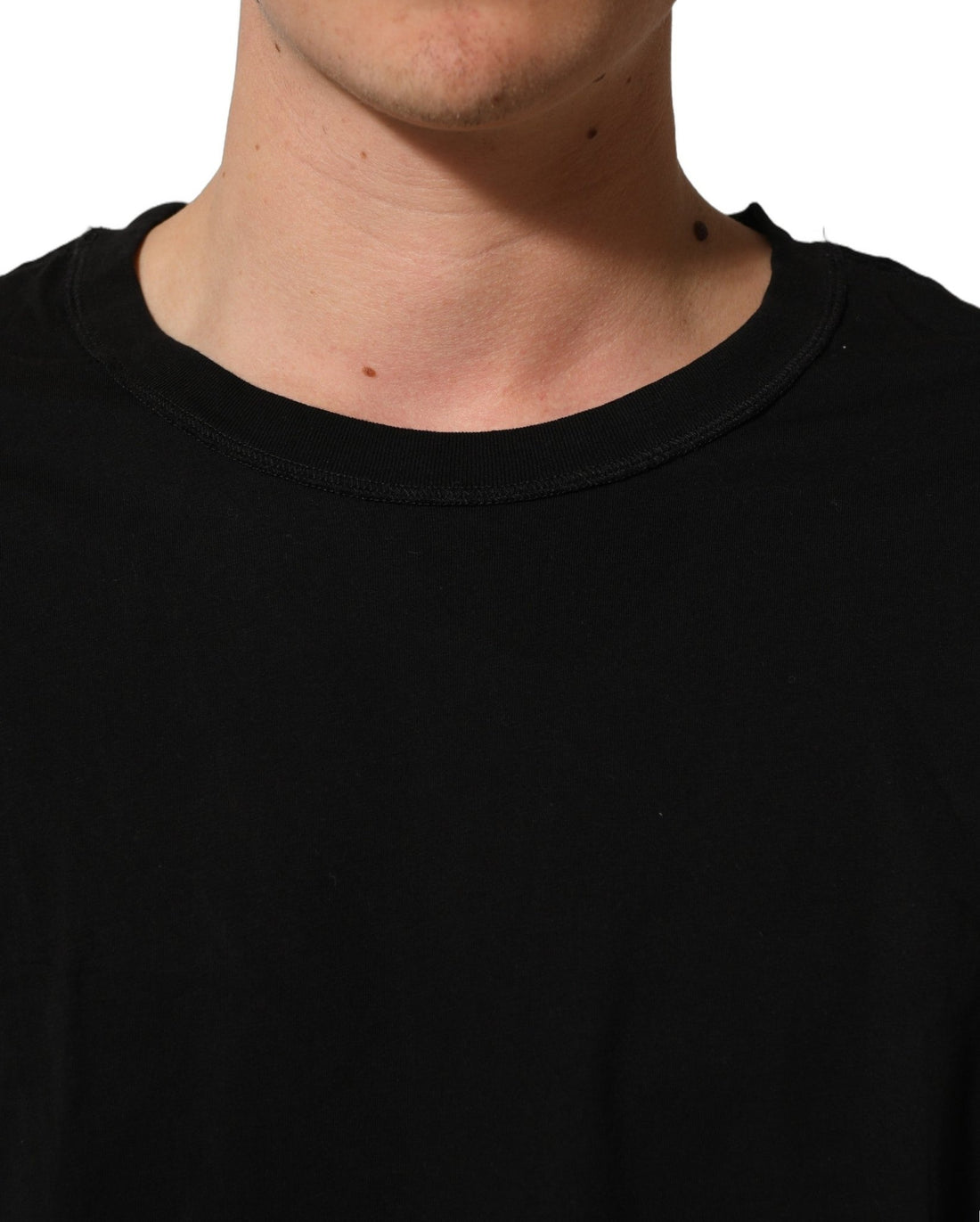 Dolce & Gabbana Black Cotton Short Sleeves CrewNeck T-shirt - RIMODA