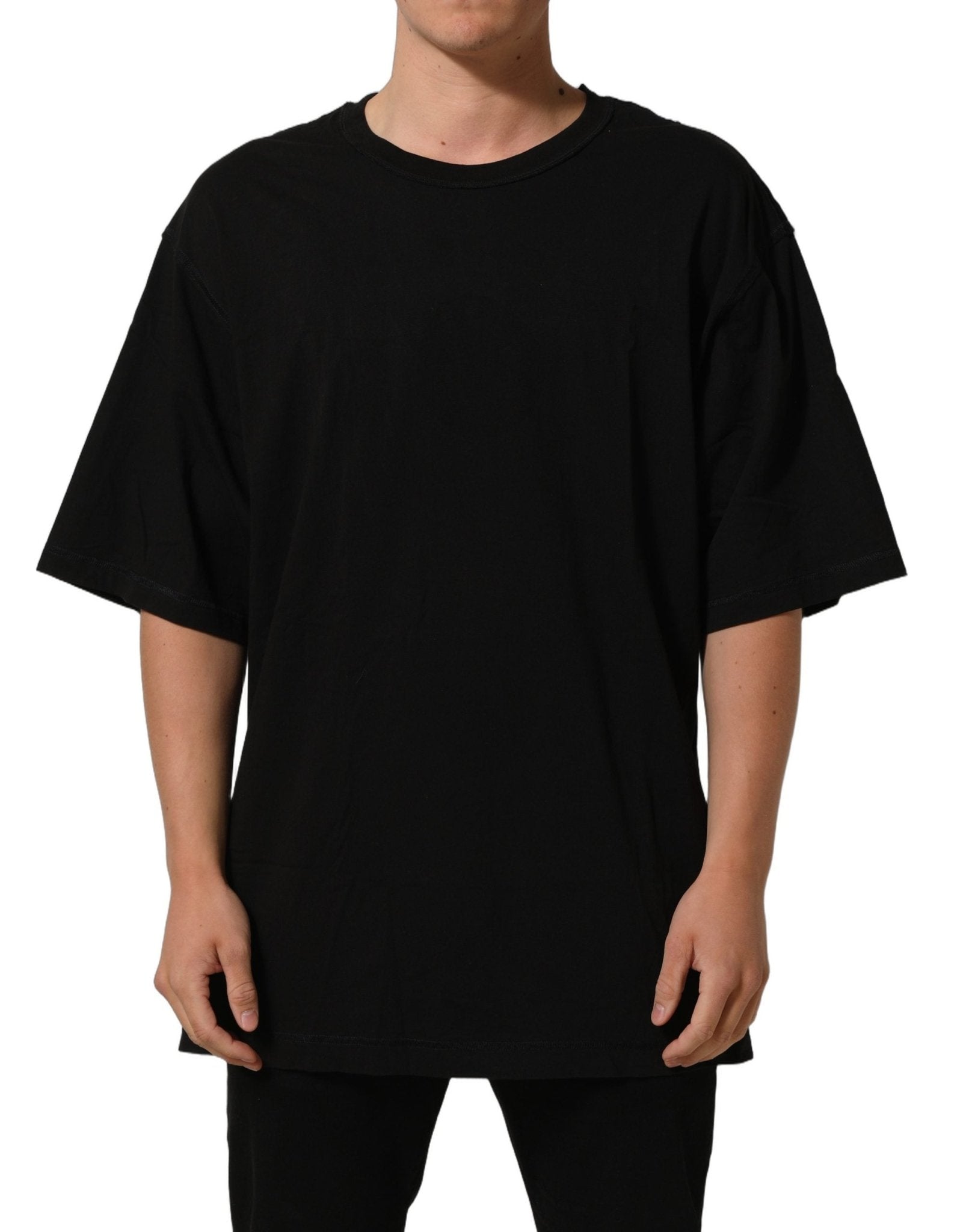 Dolce & Gabbana Black Cotton Short Sleeves CrewNeck T-shirt - RIMODA