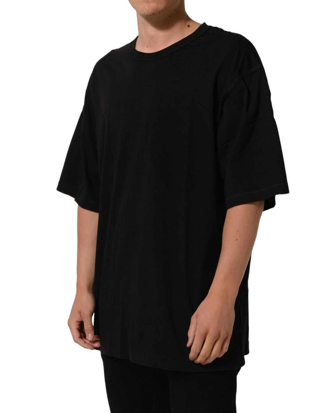 Dolce & Gabbana Black Cotton Short Sleeves CrewNeck T-shirt - RIMODA