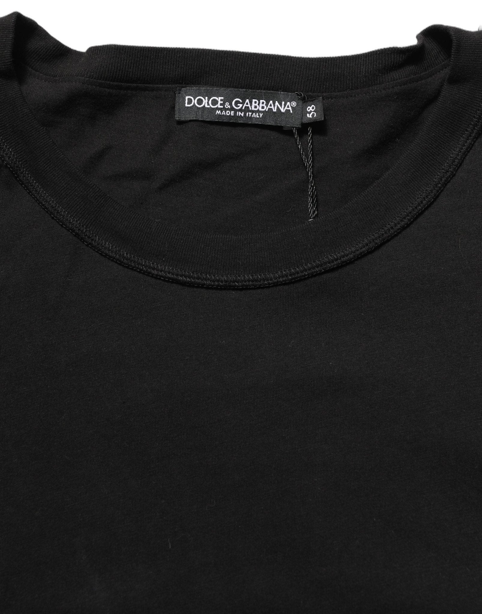 Dolce & Gabbana Black Cotton Short Sleeves CrewNeck T-shirt - RIMODA