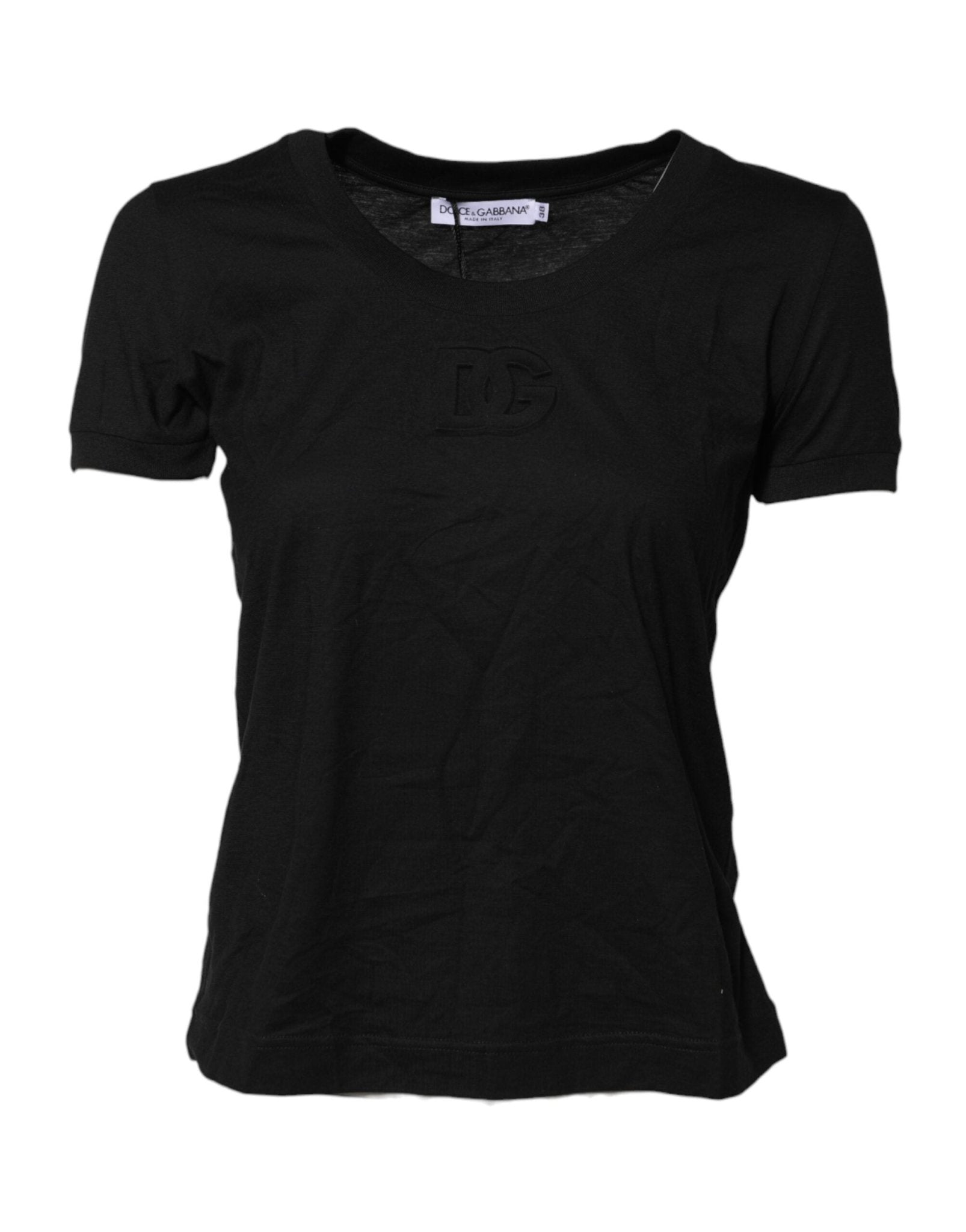Dolce & Gabbana Black Cotton Short Sleeves Round Neck T-shirt - RIMODA
