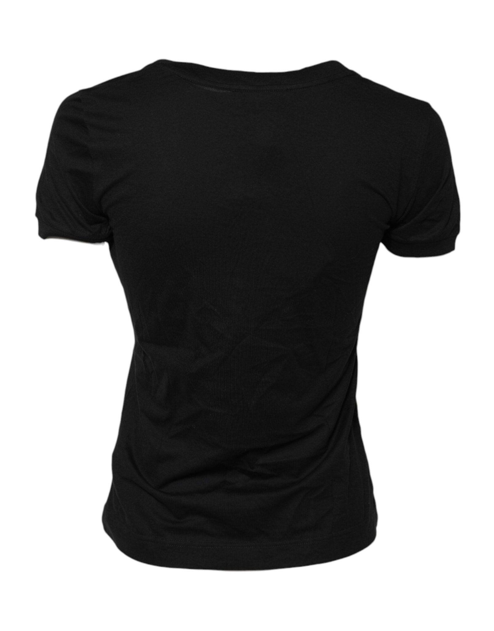 Dolce & Gabbana Black Cotton Short Sleeves Round Neck T-shirt - RIMODA