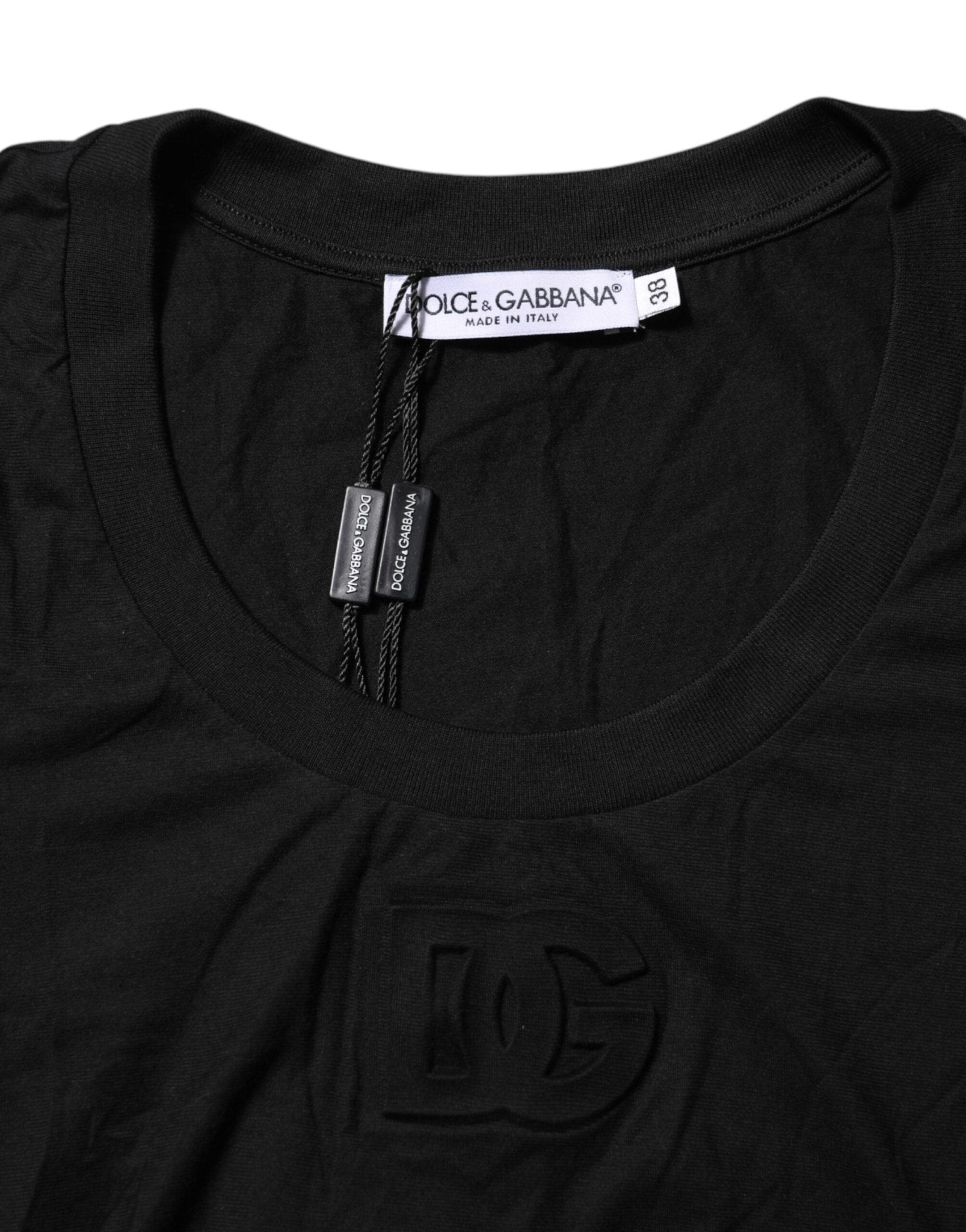 Dolce & Gabbana Black Cotton Short Sleeves Round Neck T-shirt - RIMODA