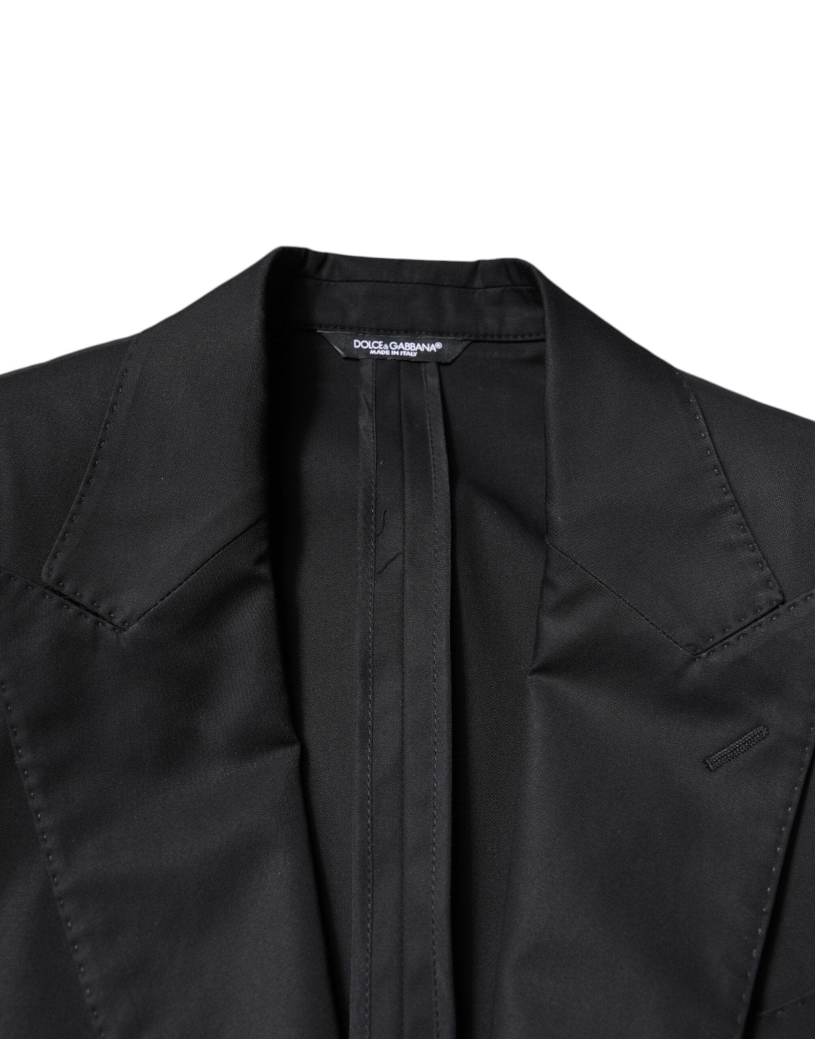 Dolce & Gabbana Black Cotton Single Breasted Men Coat Blazer - RIMODA
