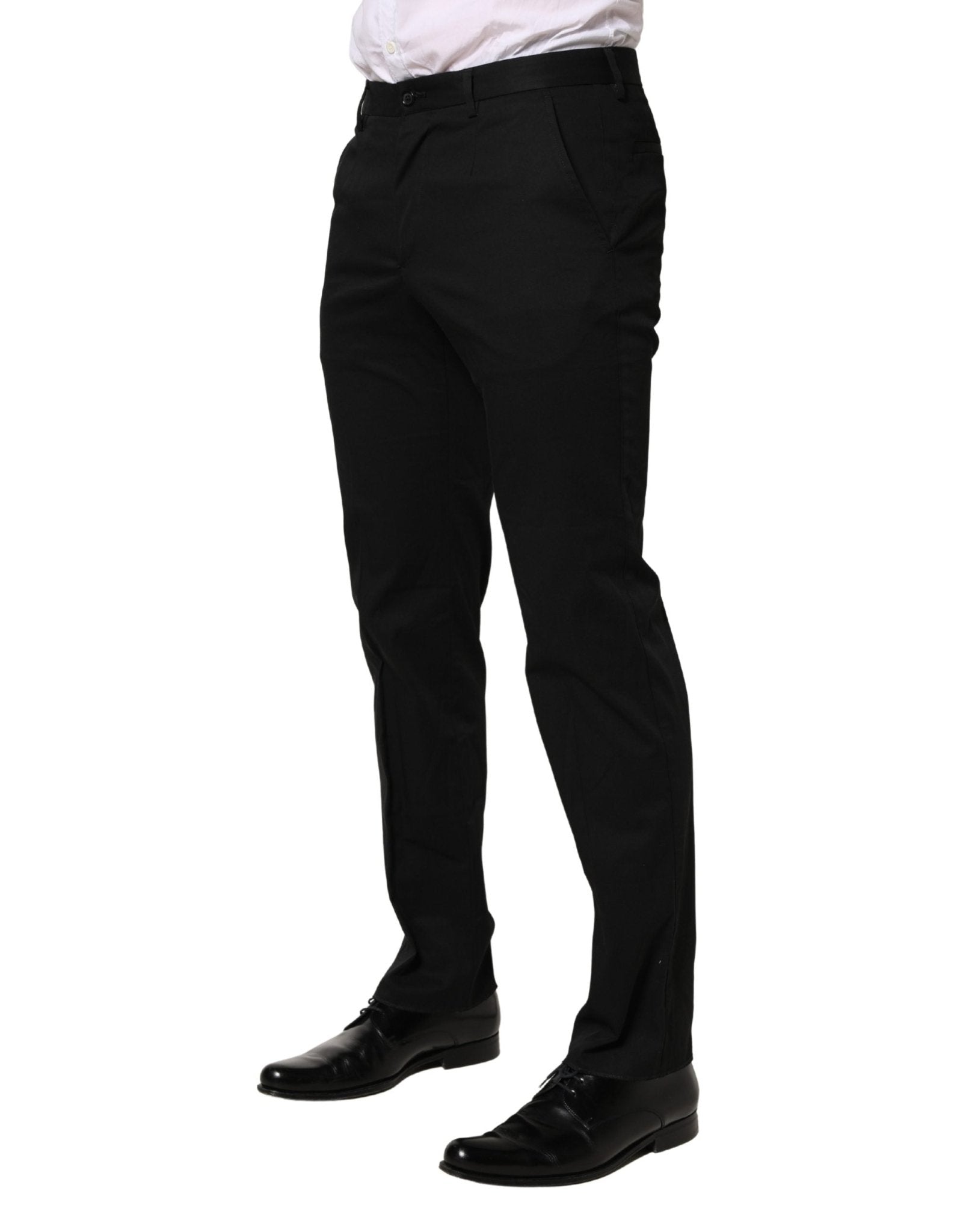 Dolce & Gabbana Black Cotton Skinny Dress Formal Trouser Pants - RIMODA