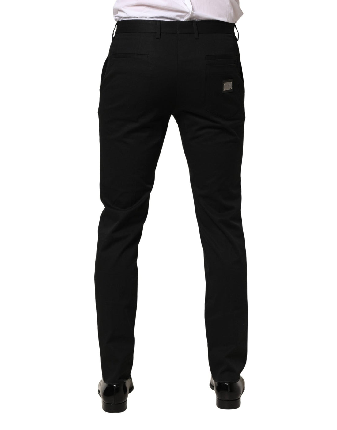 Dolce & Gabbana Black Cotton Skinny Dress Formal Trouser Pants - RIMODA