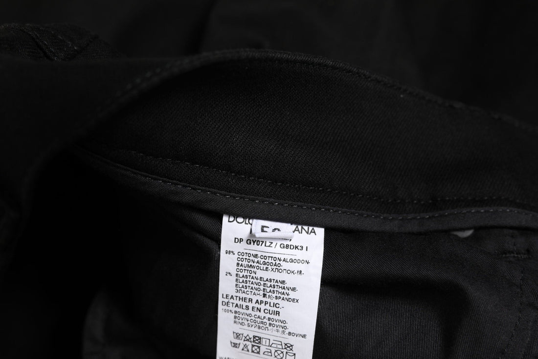 Dolce & Gabbana Black Cotton Skinny Jeans Men Trouser Pants - RIMODA
