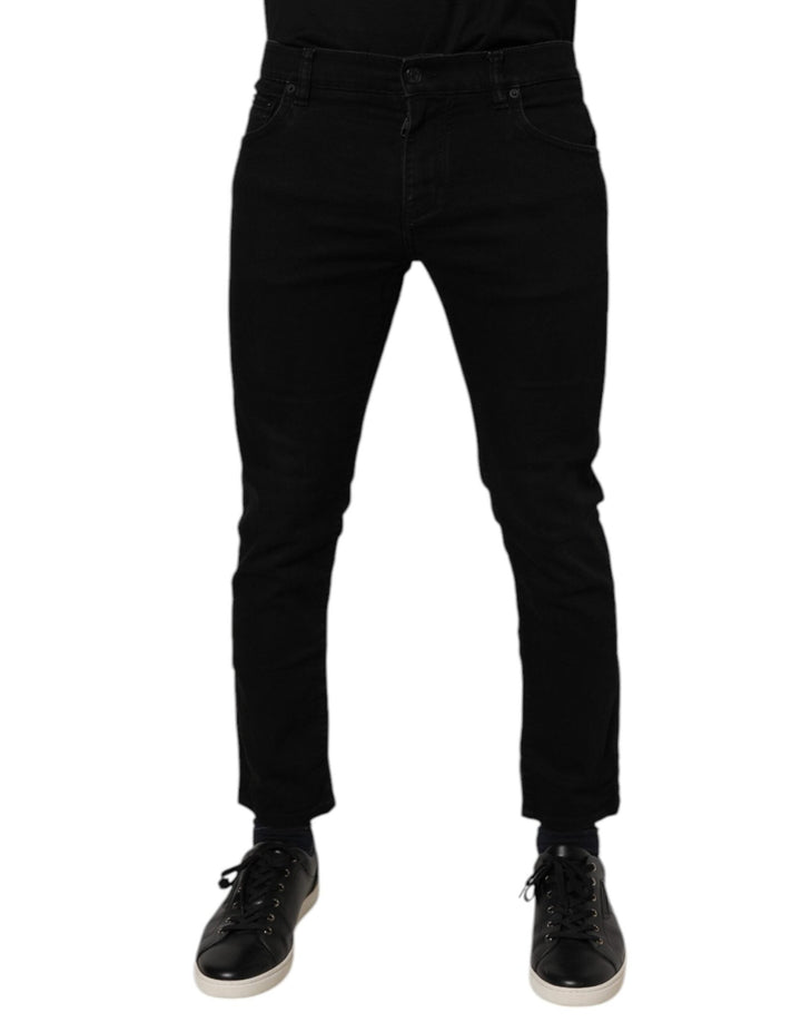 Dolce & Gabbana Black Cotton Skinny Jeans Men Trouser Pants - RIMODA