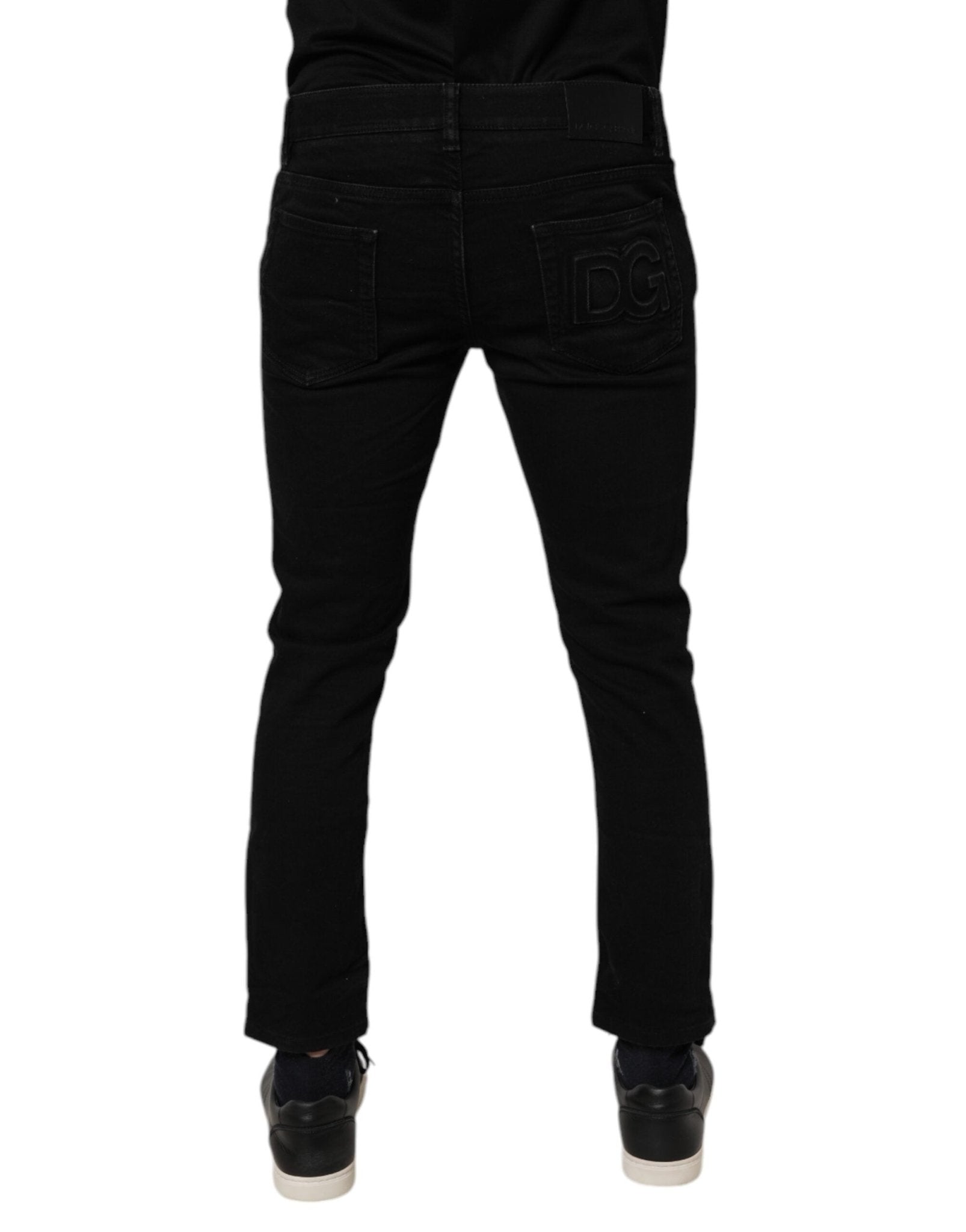 Dolce & Gabbana Black Cotton Skinny Jeans Men Trouser Pants - RIMODA