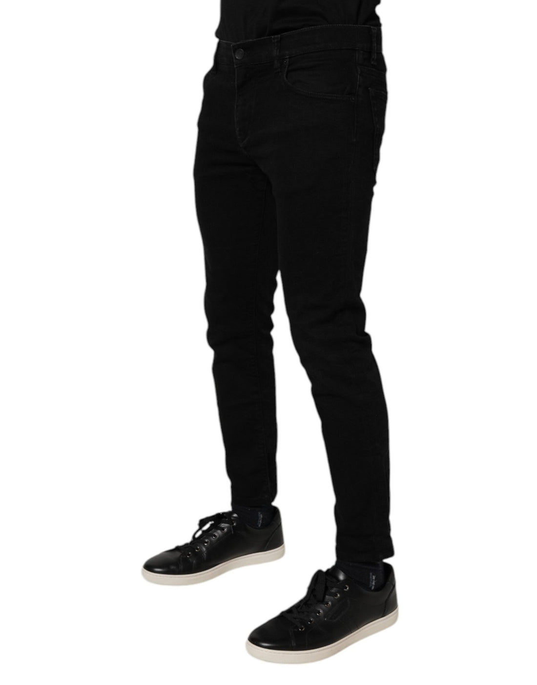 Dolce & Gabbana Black Cotton Skinny Jeans Men Trouser Pants - RIMODA