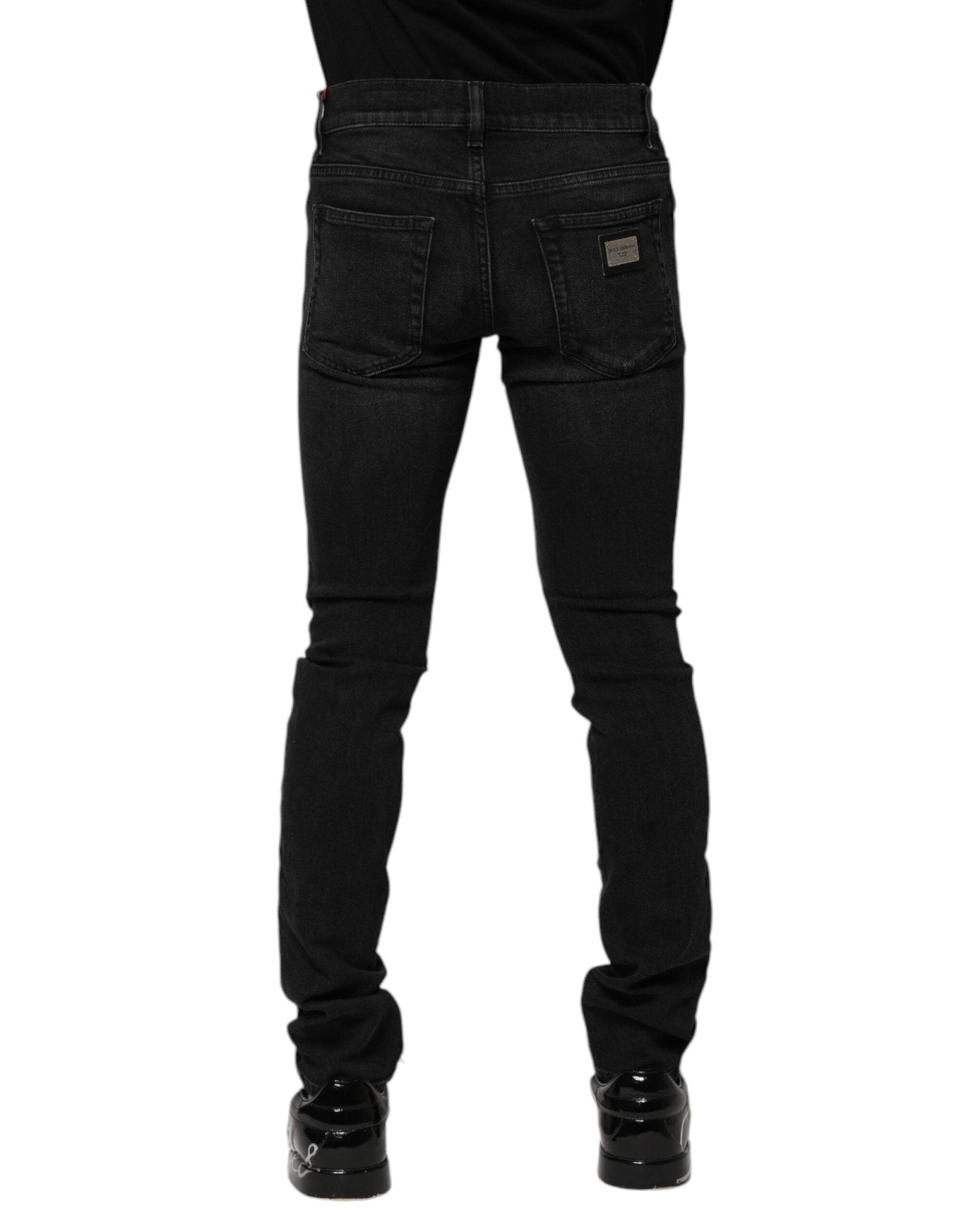 Dolce & Gabbana Black Cotton Skinny Men Denim Jeans - RIMODA