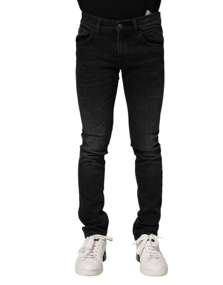 Dolce & Gabbana Black Cotton Skinny Men Denim Jeans - RIMODA