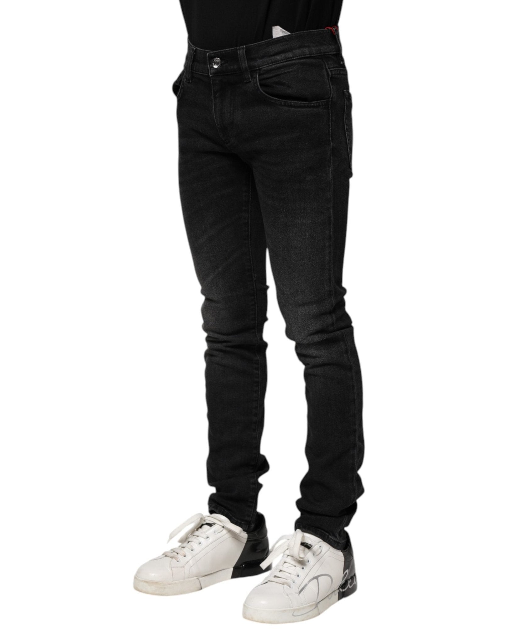 Dolce & Gabbana Black Cotton Skinny Men Denim Jeans - RIMODA