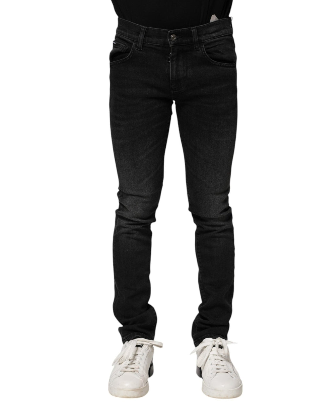 Dolce & Gabbana Black Cotton Skinny Men Denim Jeans - RIMODA