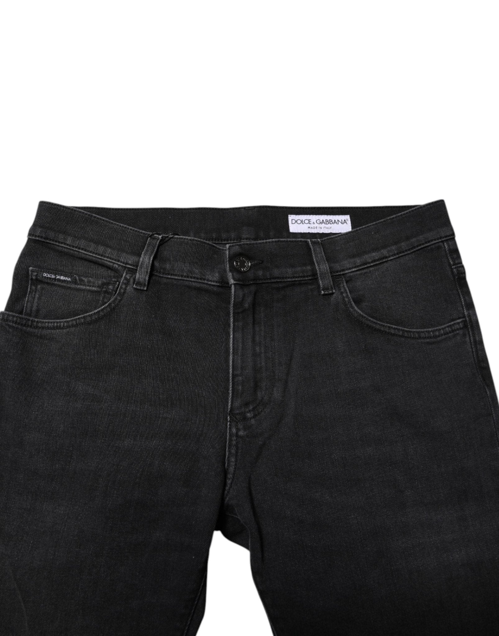 Dolce & Gabbana Black Cotton Skinny Men Denim Trouser Jeans - RIMODA