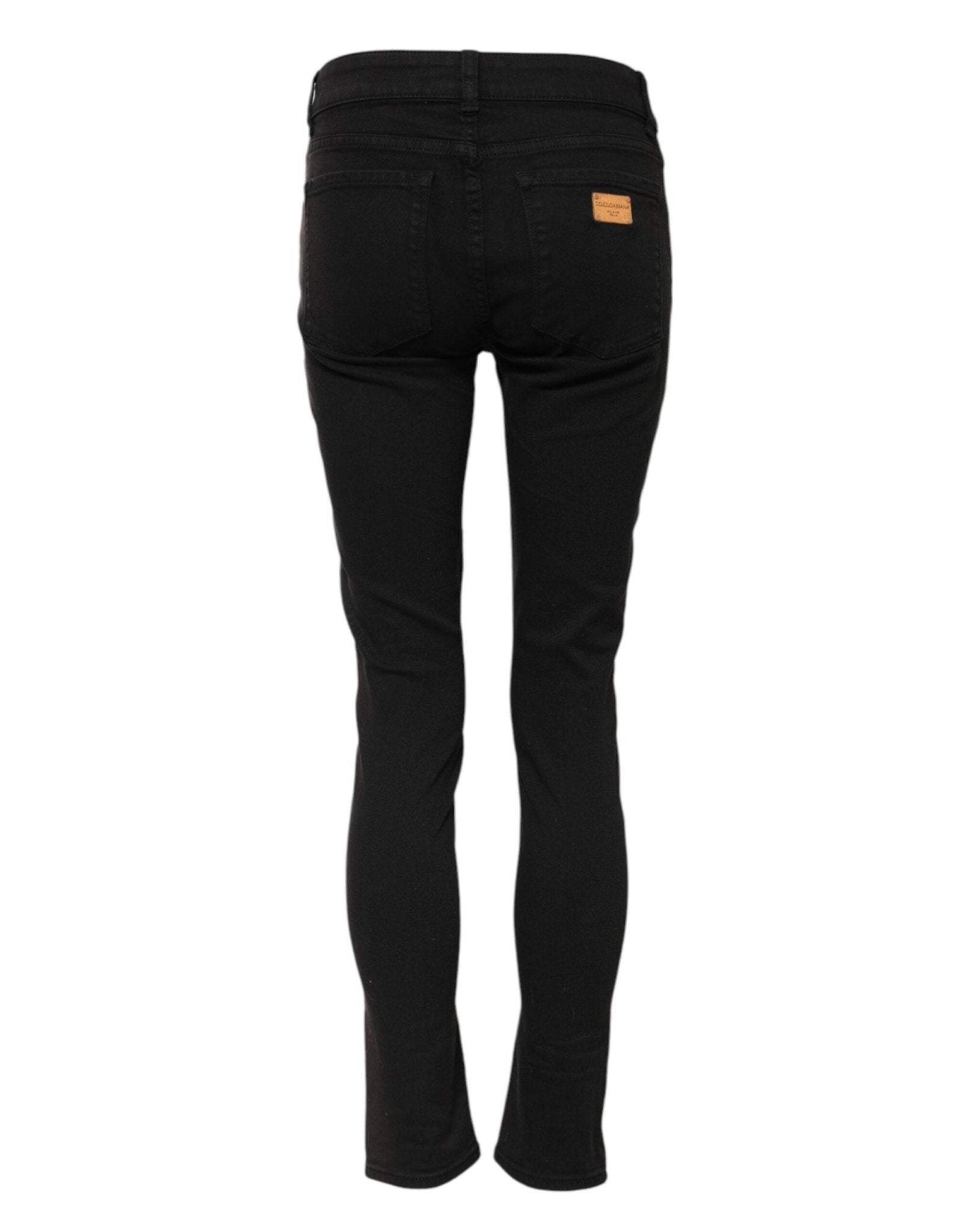 Dolce & Gabbana Black Cotton Skinny Mid Waisted Denim Jeans - RIMODA