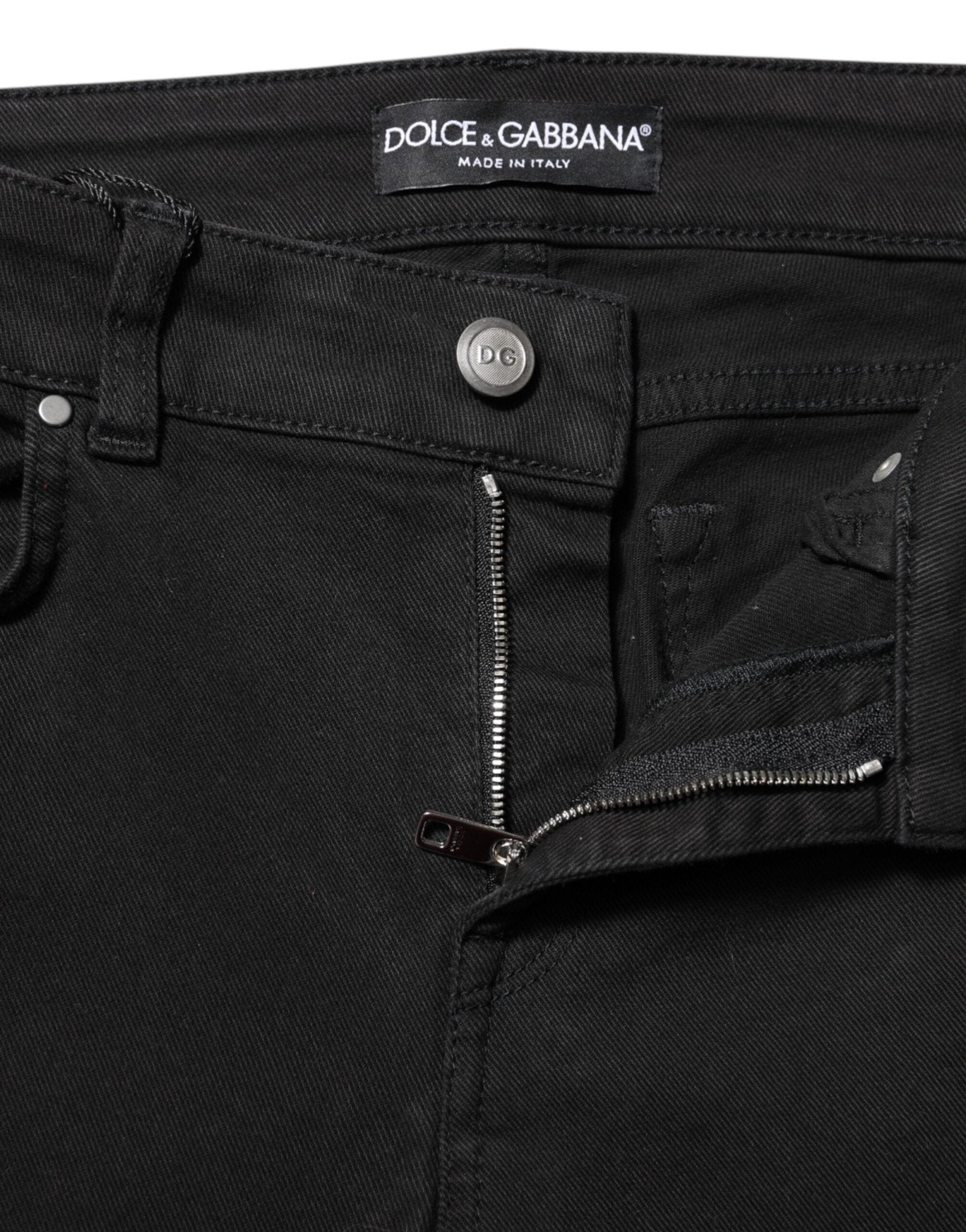 Dolce & Gabbana Black Cotton Skinny Mid Waisted Denim Jeans - RIMODA
