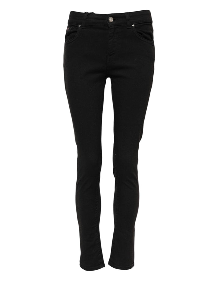 Dolce & Gabbana Black Cotton Skinny Mid Waisted Denim Jeans - RIMODA
