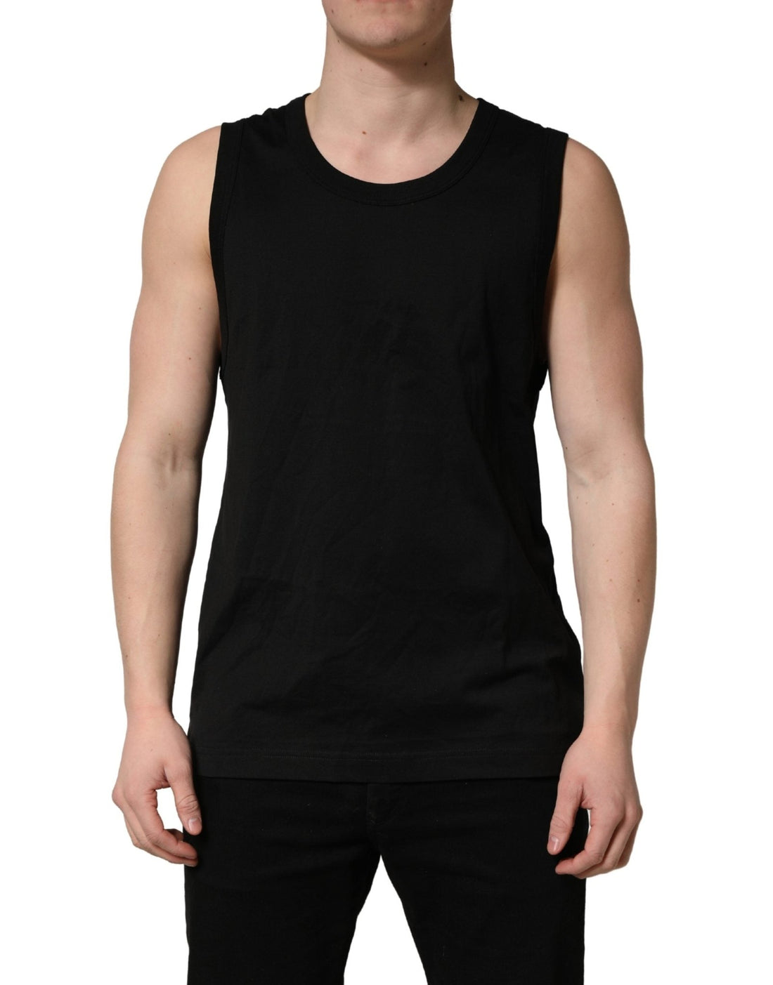 Dolce & Gabbana Black Cotton Sleeveless Men Tank Top T-shirt - RIMODA