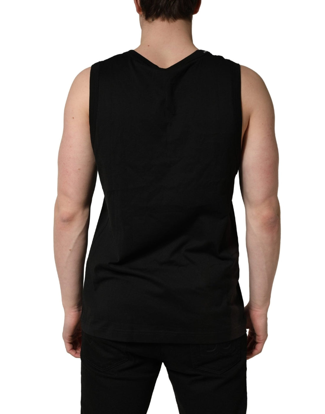 Dolce & Gabbana Black Cotton Sleeveless Men Tank Top T-shirt - RIMODA