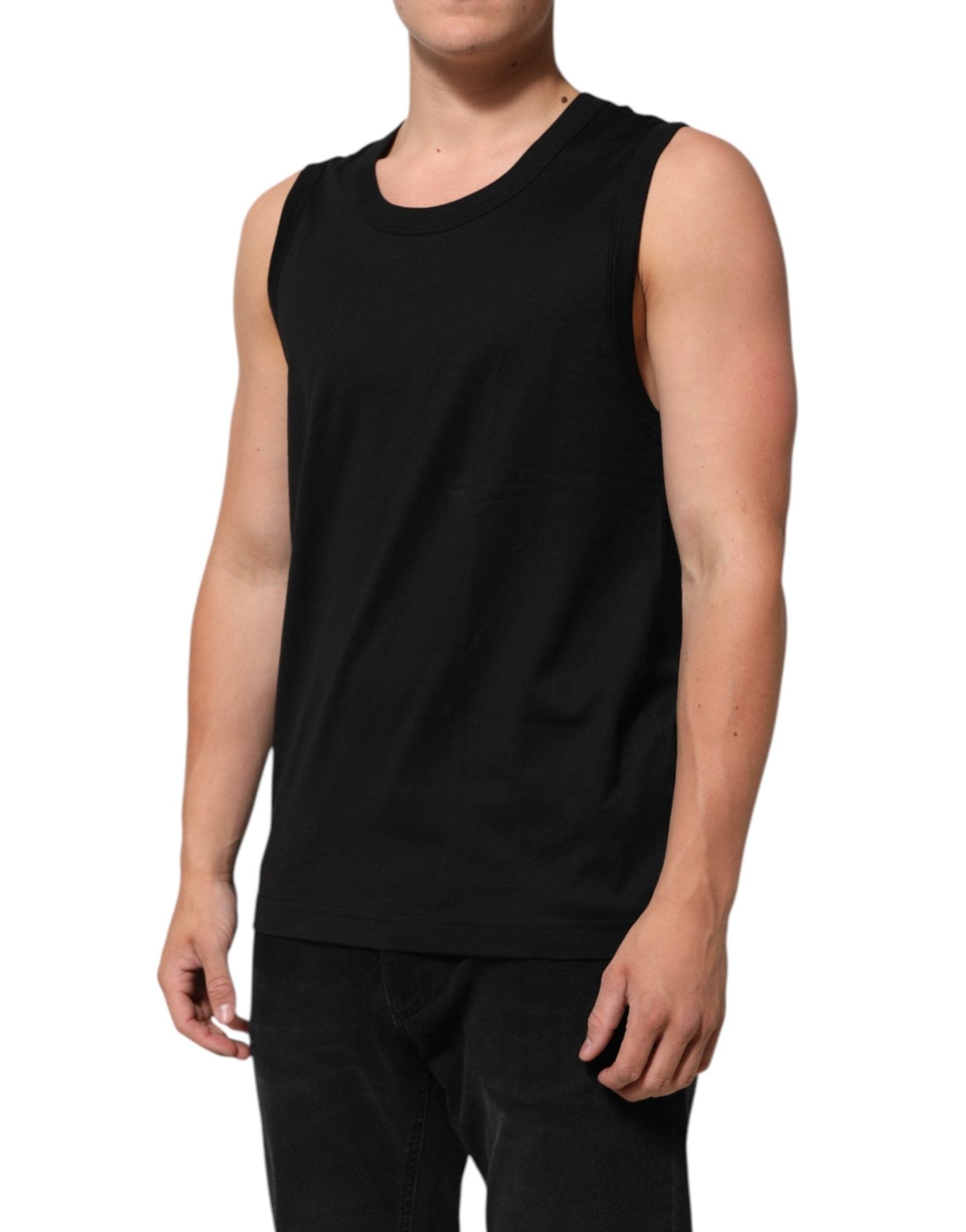 Dolce & Gabbana Black Cotton Sleeveless Underwear Men Tank Top - RIMODA