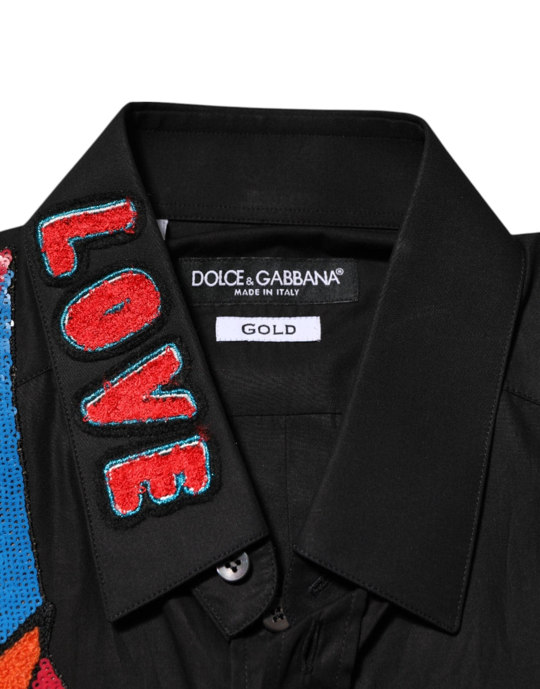 Dolce & Gabbana Black Cotton Star Sequin Dress Formal Men Shirt - RIMODA
