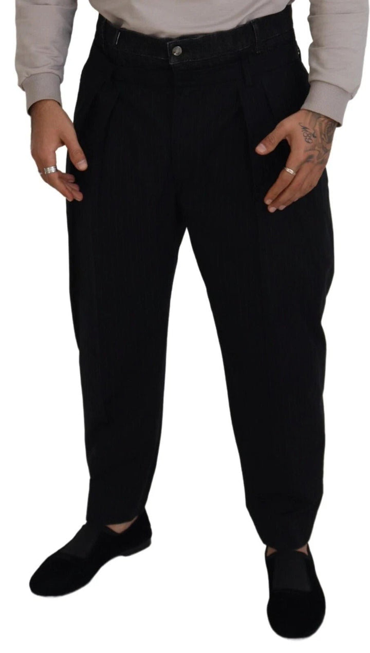 Dolce & Gabbana Black Cotton Stretch Loose Denim Trouser Jeans - RIMODA