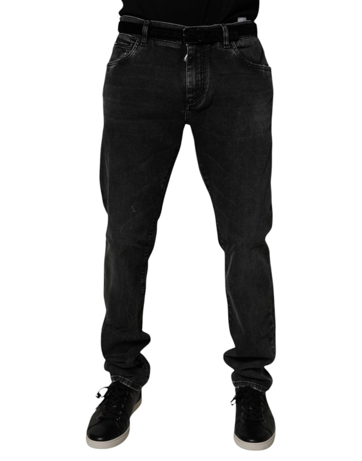 Dolce & Gabbana Black Cotton Stretch Men Skinny Denim Jeans - RIMODA