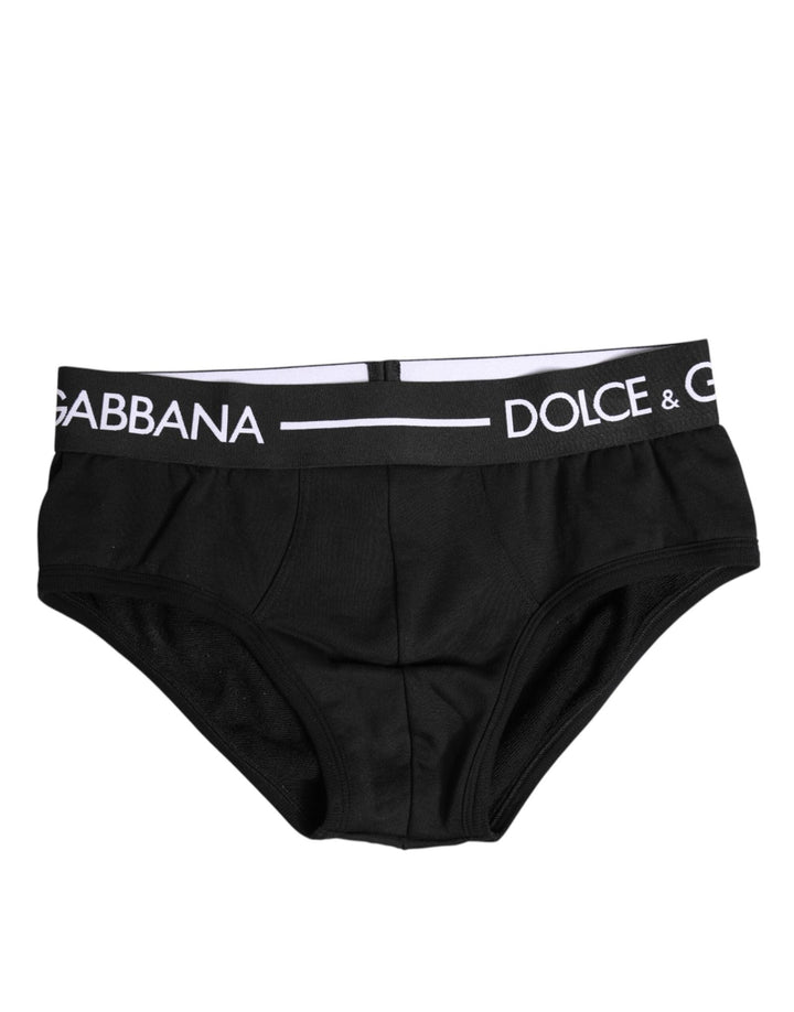 Dolce & Gabbana Black Cotton Stretch Regular Brief Underwear - RIMODA