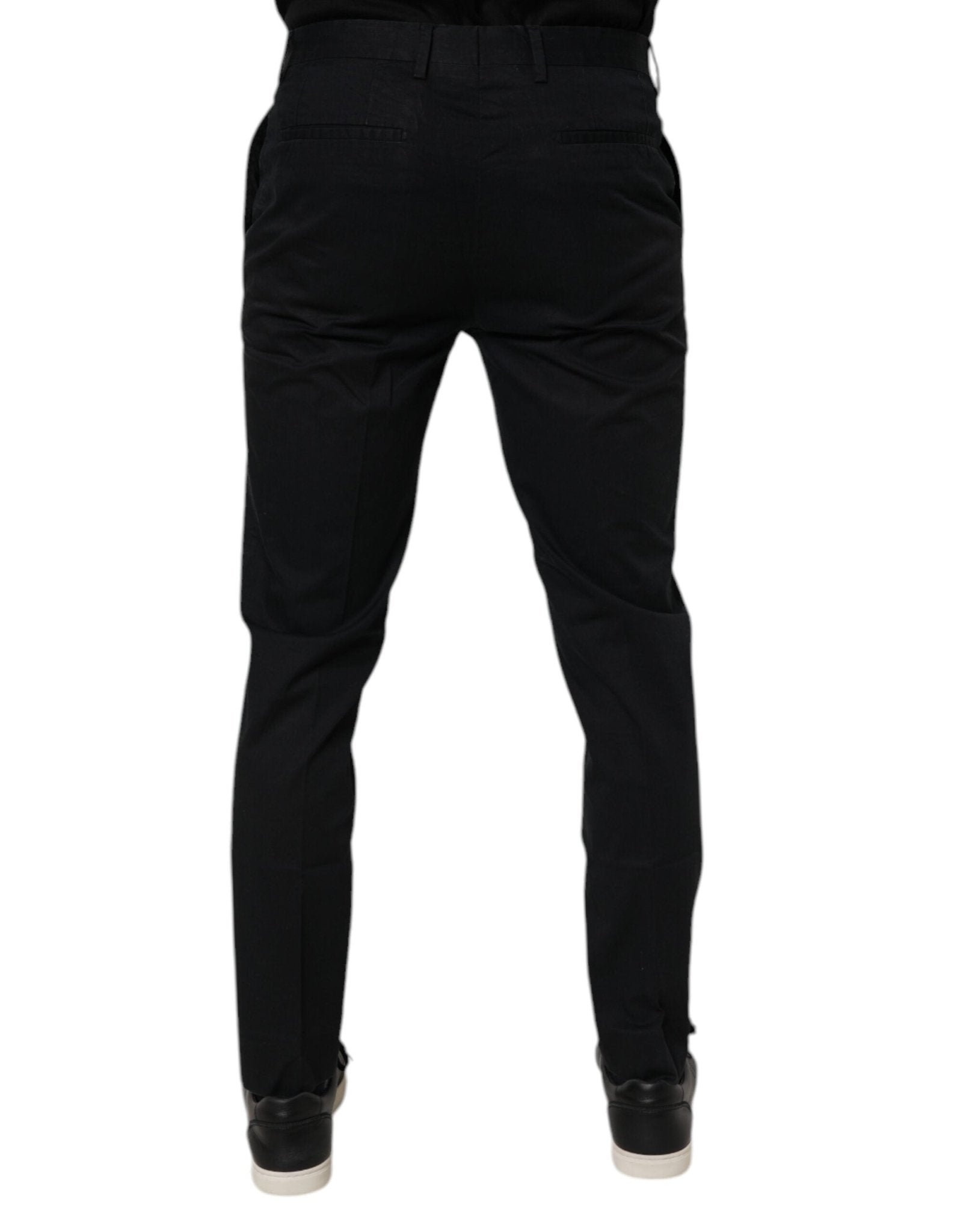Dolce & Gabbana Black Cotton Stretch Skinny Dress Formal Pants - RIMODA