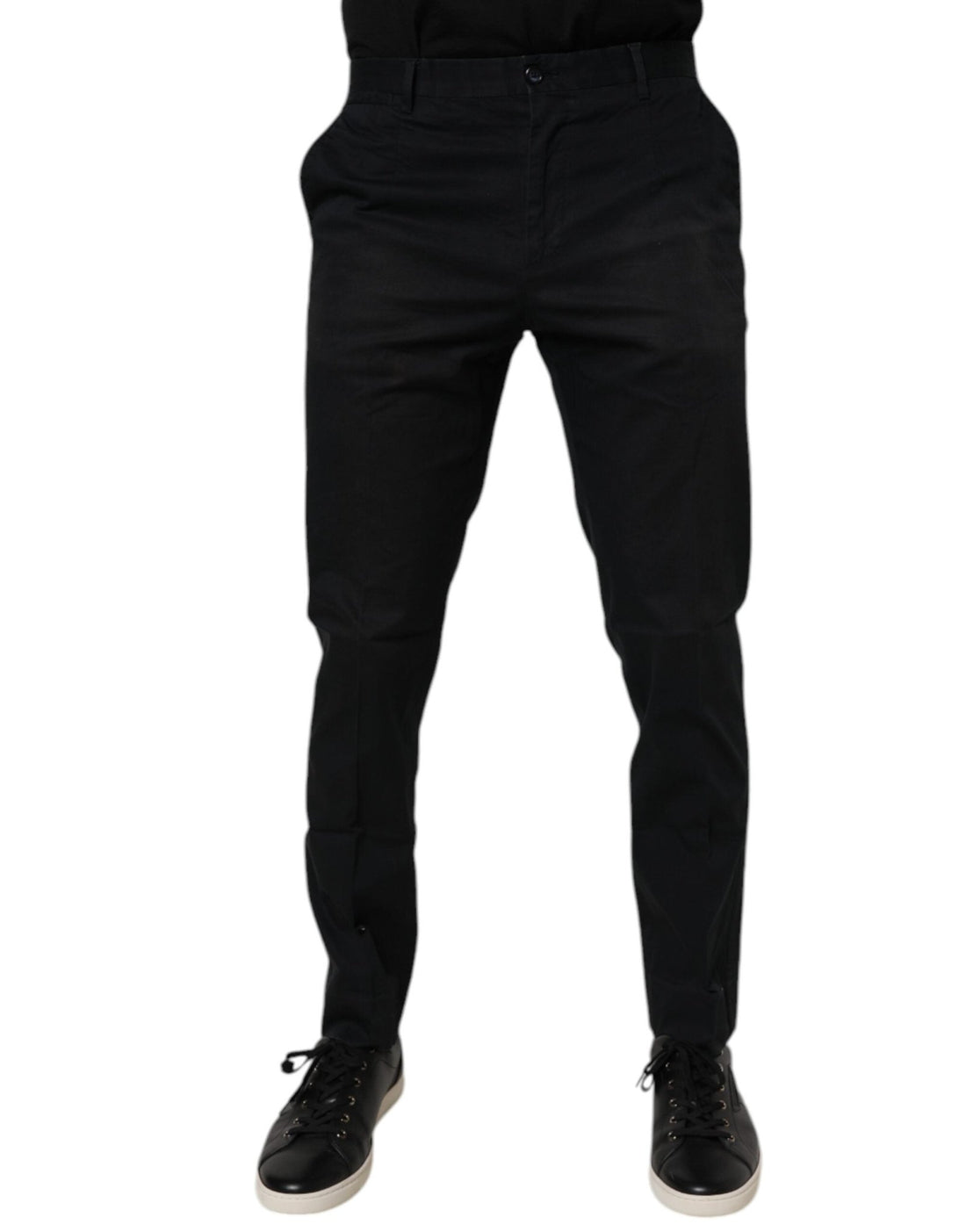 Dolce & Gabbana Black Cotton Stretch Skinny Dress Formal Pants - RIMODA