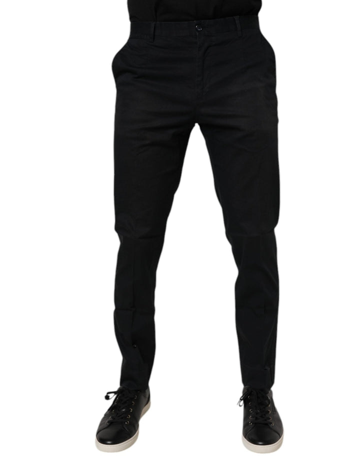 Dolce & Gabbana Black Cotton Stretch Skinny Dress Formal Pants - RIMODA