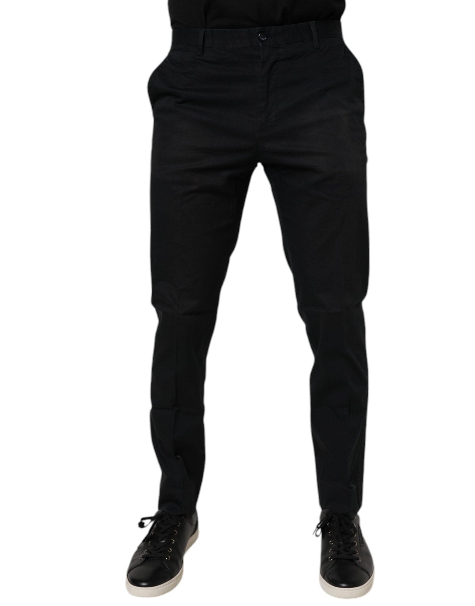 Dolce & Gabbana Black Cotton Stretch Skinny Dress Formal Pants - RIMODA
