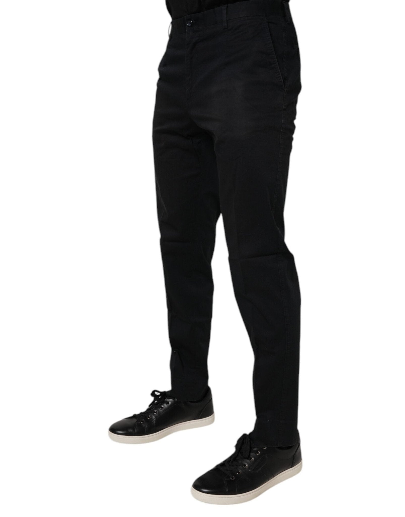 Dolce & Gabbana Black Cotton Stretch Skinny Dress Formal Pants - RIMODA