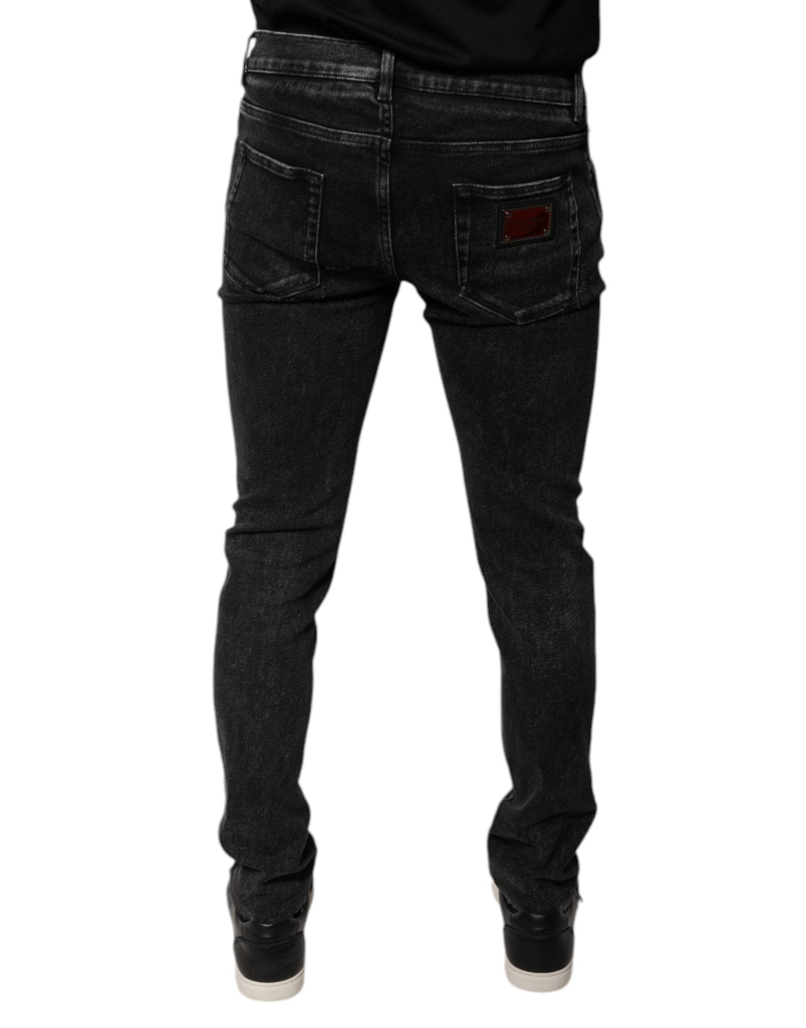 Dolce & Gabbana Black Cotton Stretch Skinny Men Denim Jeans - RIMODA