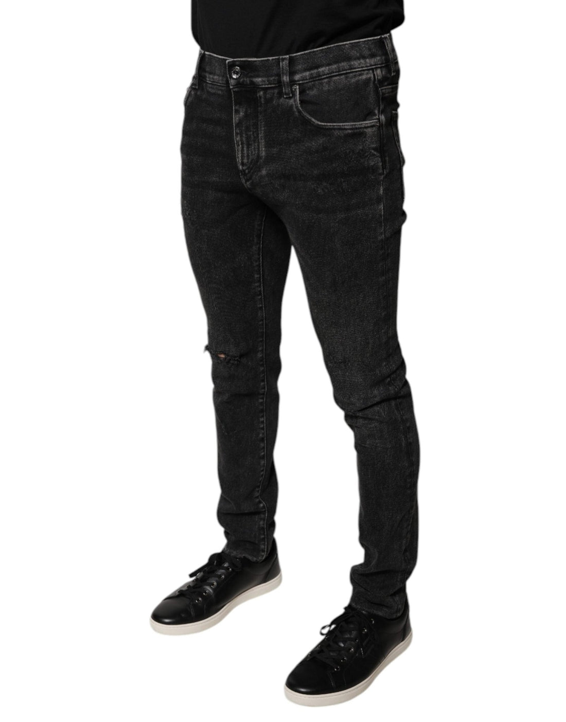 Dolce & Gabbana Black Cotton Stretch Skinny Men Denim Jeans - RIMODA