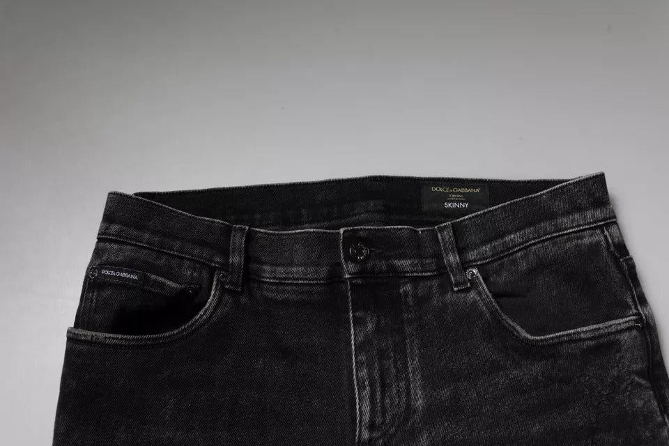 Dolce & Gabbana Black Cotton Stretch Skinny Men Denim Jeans - RIMODA