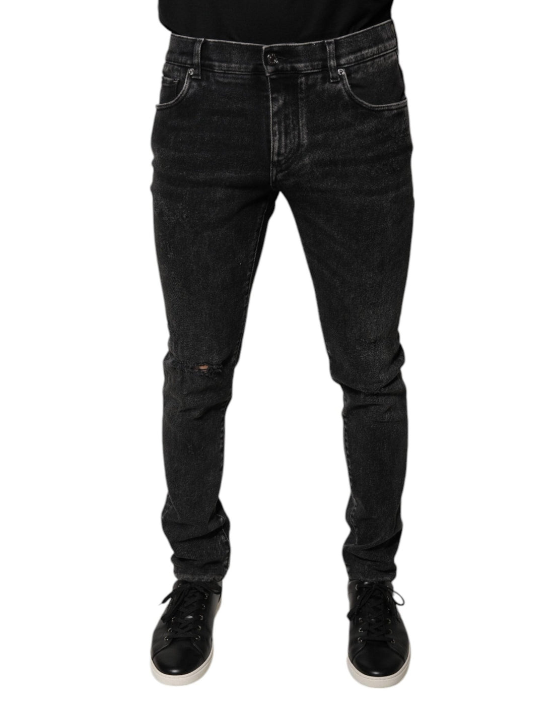 Dolce & Gabbana Black Cotton Stretch Skinny Men Denim Jeans - RIMODA