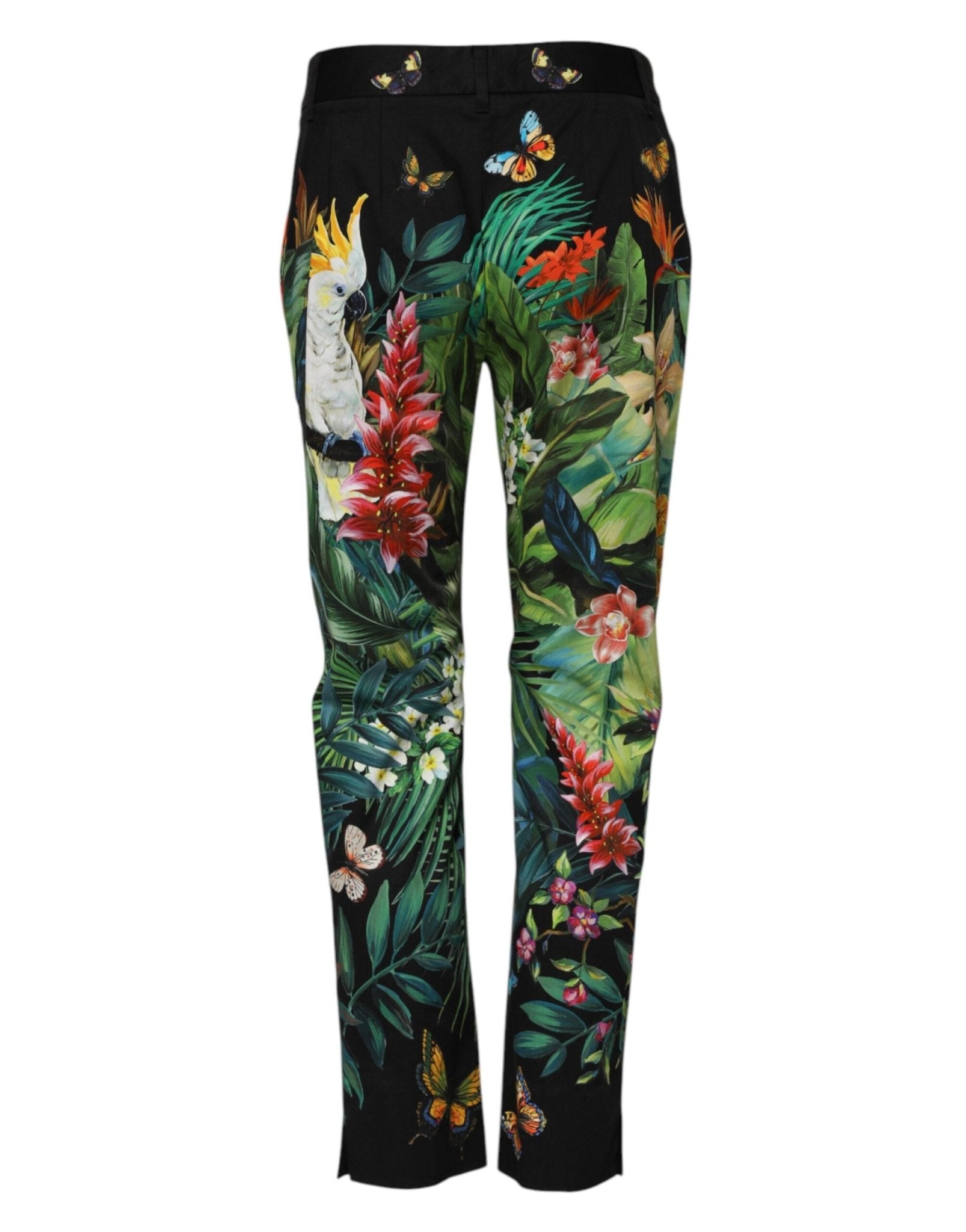 Dolce & Gabbana Black Cotton Tropical Mid Waist Pants - RIMODA