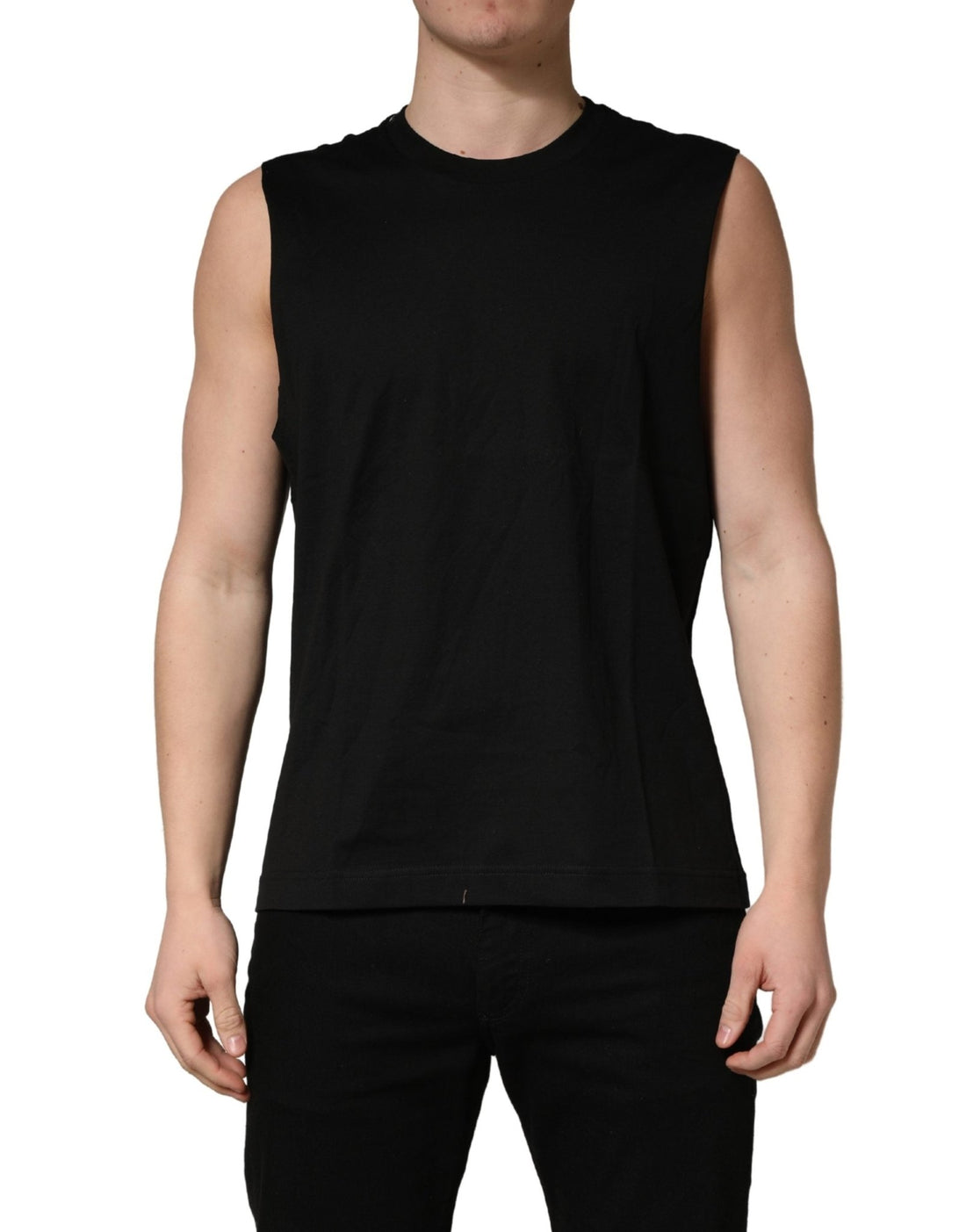 Dolce & Gabbana Black Crew Neck Sleeveless Tank Top T-shirt - RIMODA