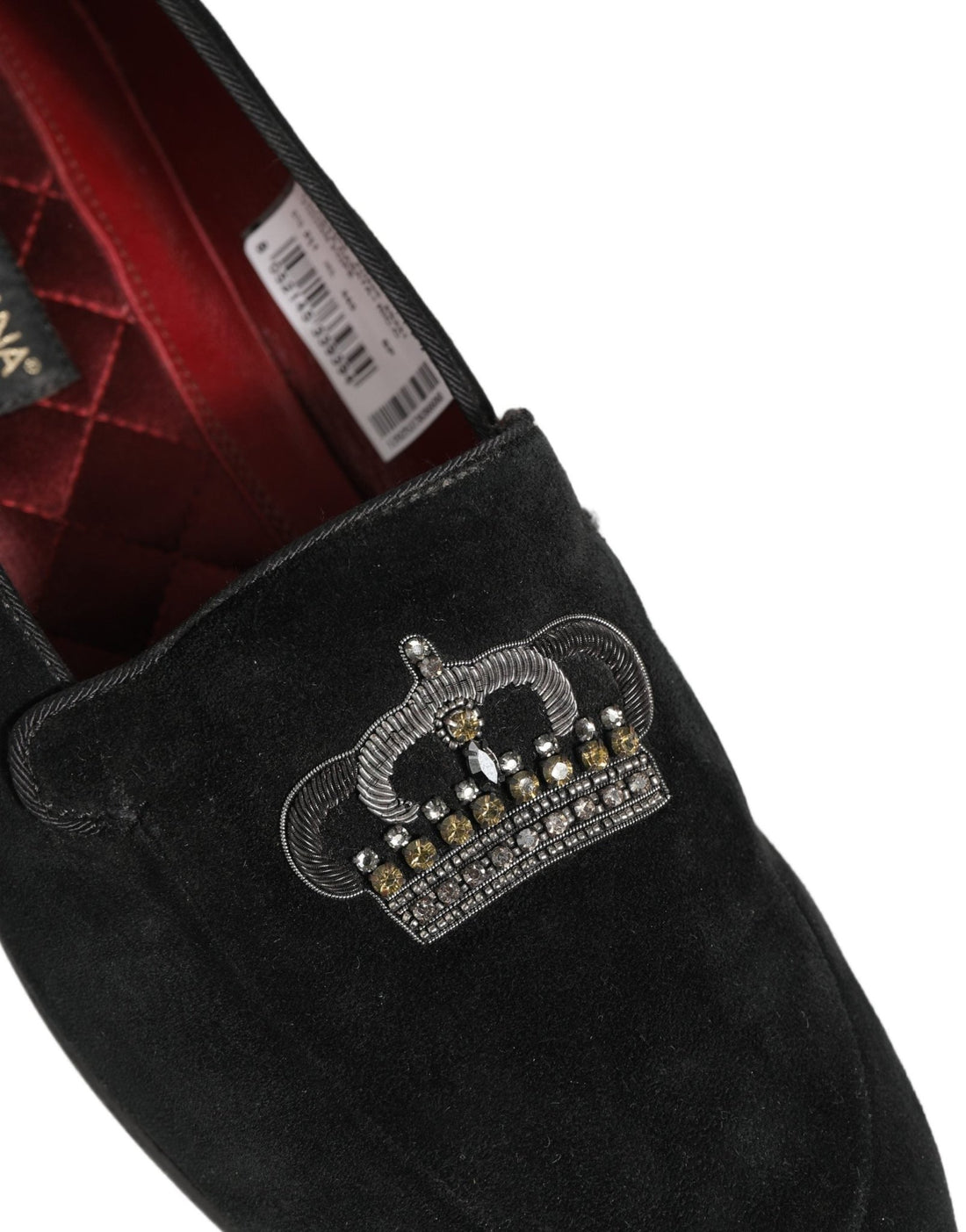 Dolce & Gabbana Black Crown Embellished Dress Loafers Shoes - RIMODA