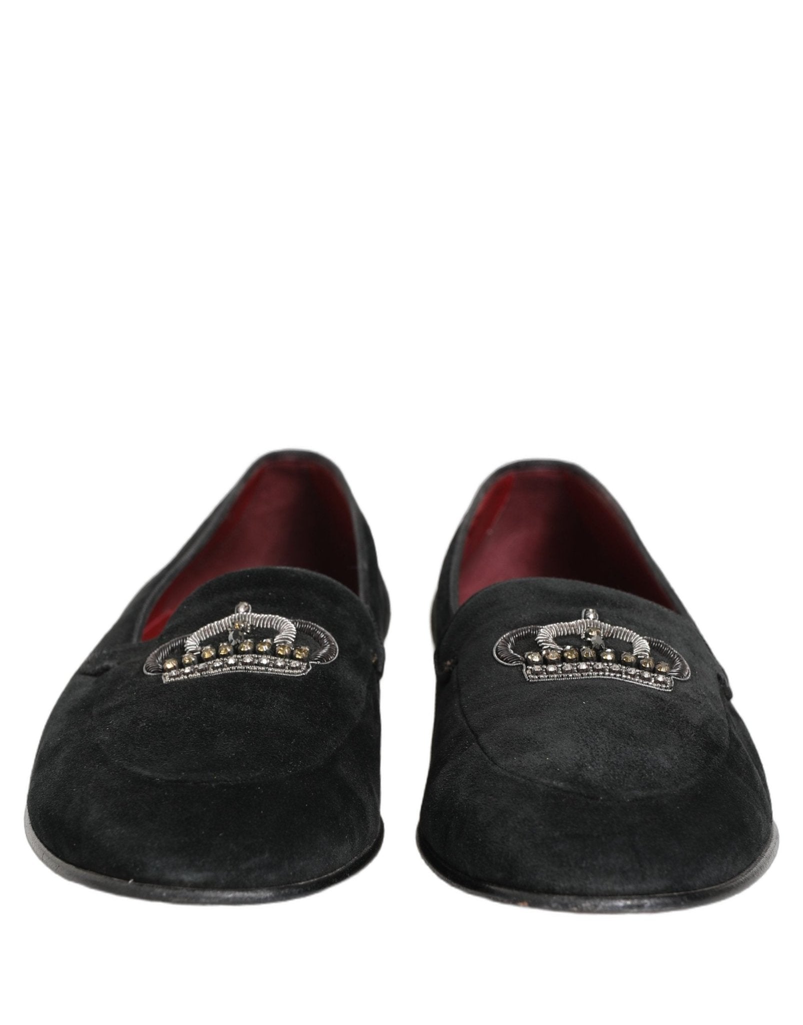 Dolce & Gabbana Black Crown Embellished Dress Loafers Shoes - RIMODA