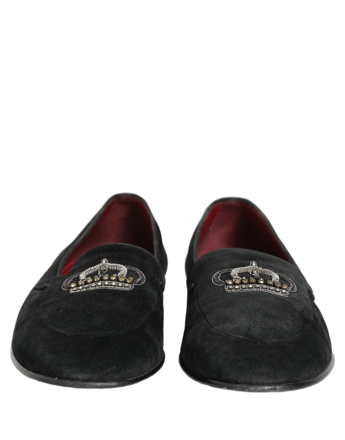 Dolce & Gabbana Black Crown Embellished Dress Loafers Shoes - RIMODA