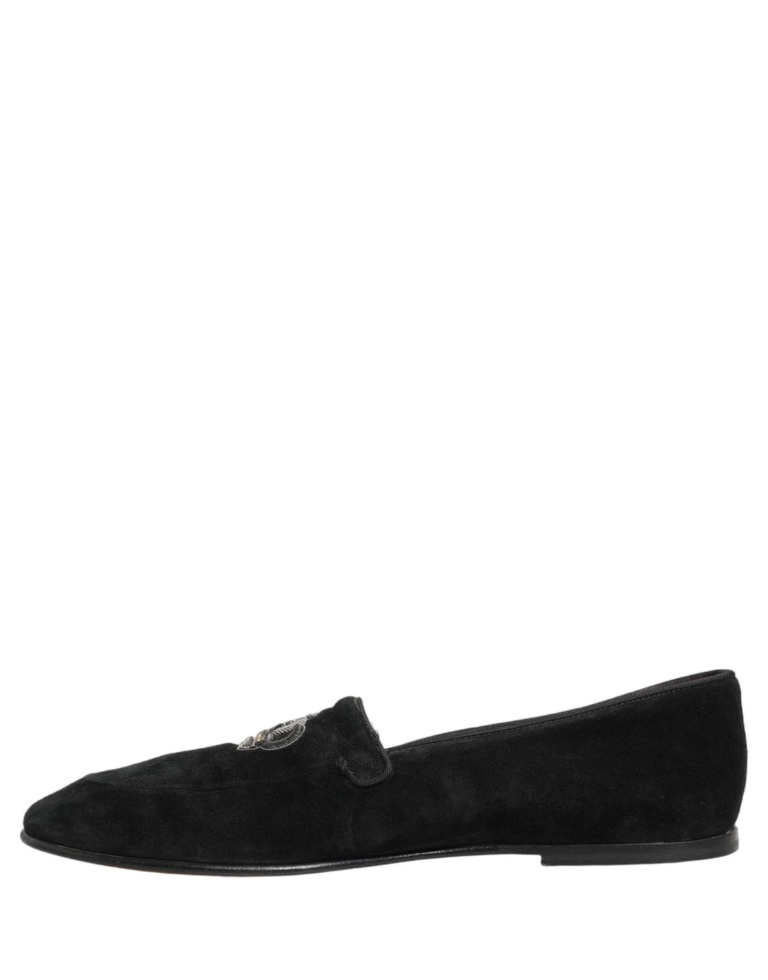 Dolce & Gabbana Black Crown Embellished Dress Loafers Shoes - RIMODA