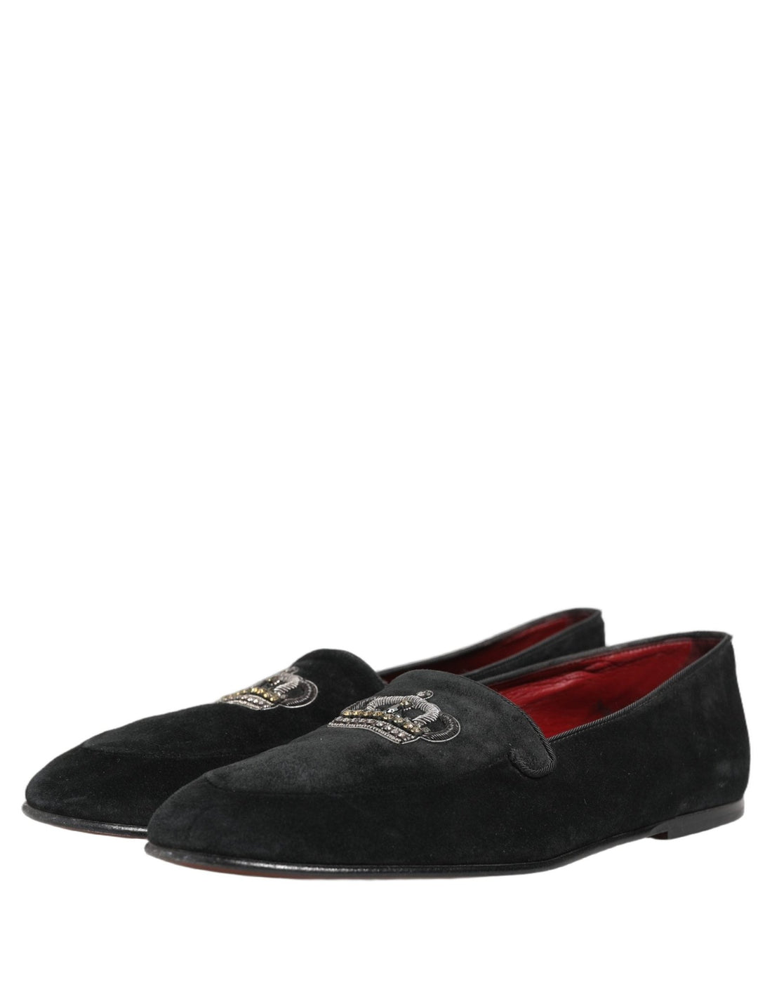 Dolce & Gabbana Black Crown Embellished Dress Loafers Shoes - RIMODA