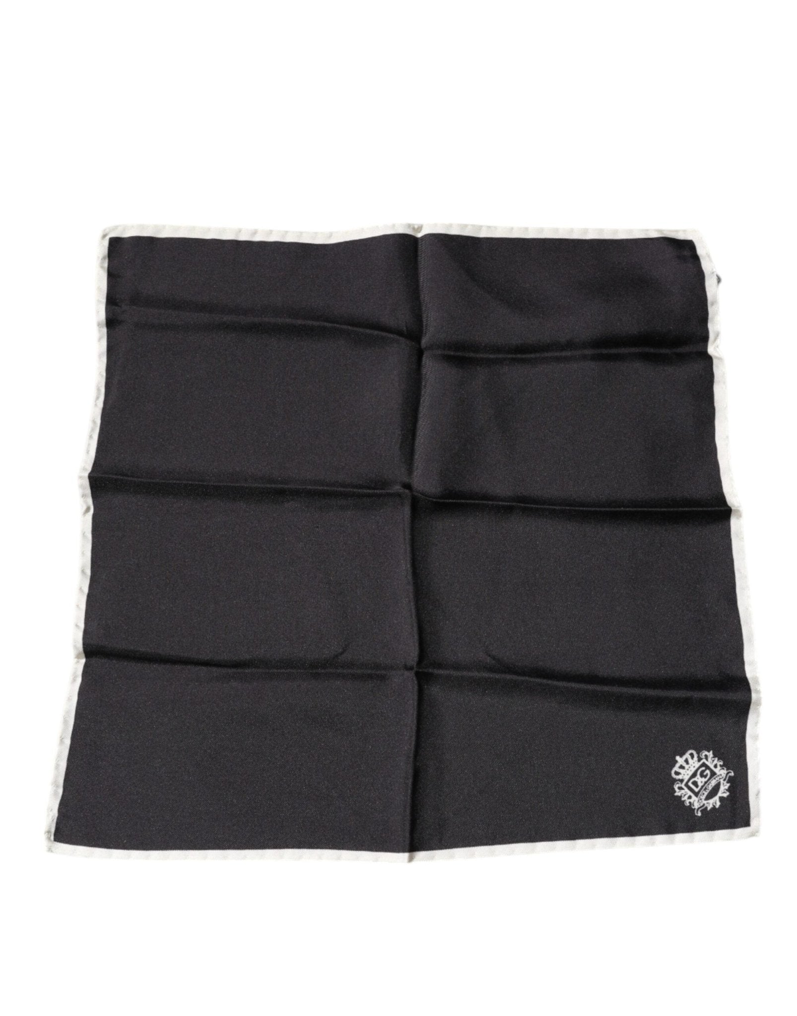 Dolce & Gabbana Black Crown Logo Square Handkerchief Scarf - RIMODA