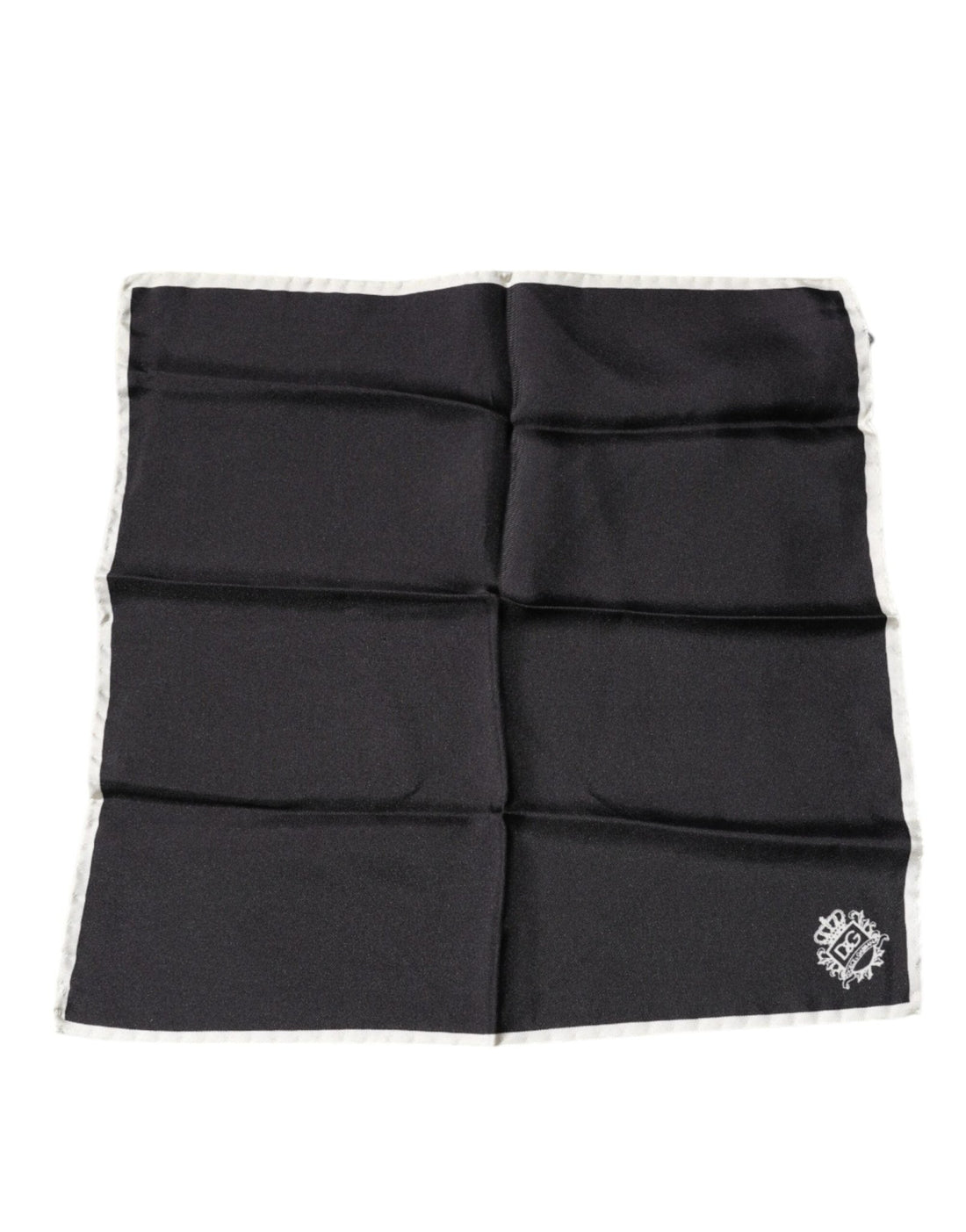 Dolce & Gabbana Black Crown Logo Square Handkerchief Scarf - RIMODA